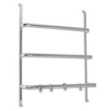 Handtuch-Halter f/ür die T/ür mit 3 Stangen und 2 Haken Chrom 56 x 49 x 25 cm