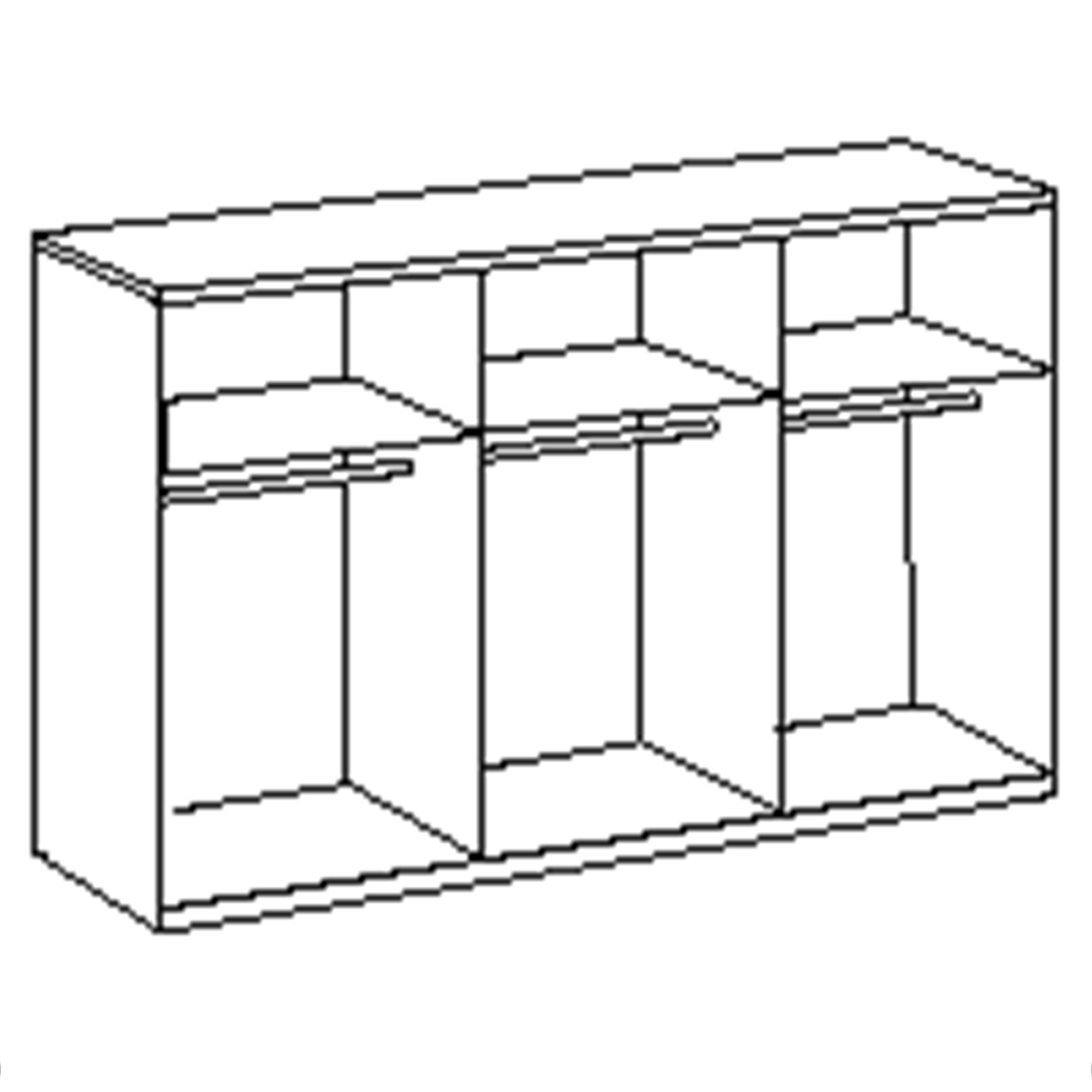 Schwebetürenschrank - Alpinweiß - 270 cm