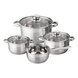 Topfset - chrom - Edelstahl - rostfrei - 7-teilig