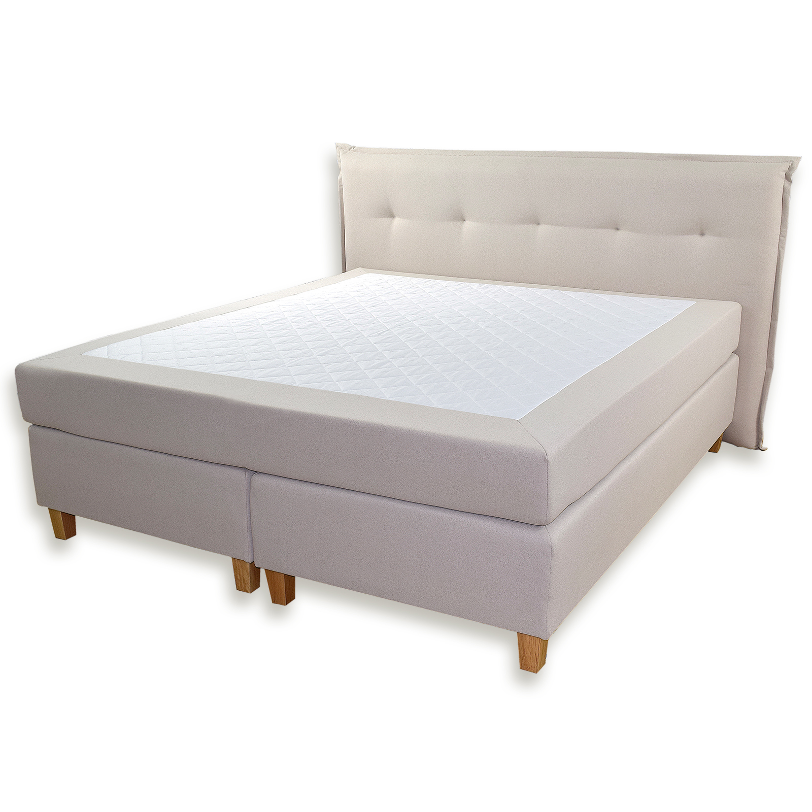 Boxspringbett - beige - H2/H3 - 180x200 cm