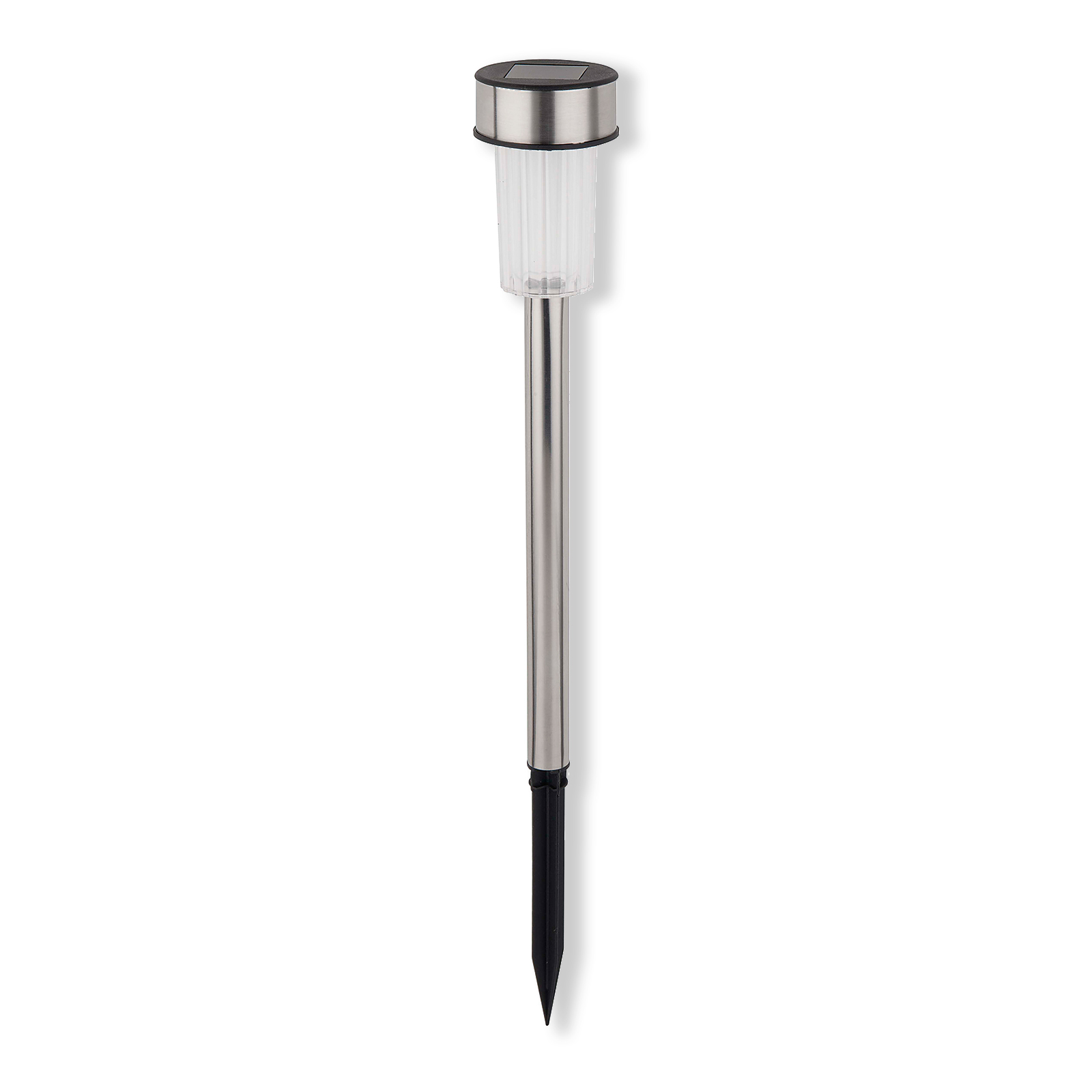 LED-Solarleuchte - silber - Erdspieß - 36 cm Höhe