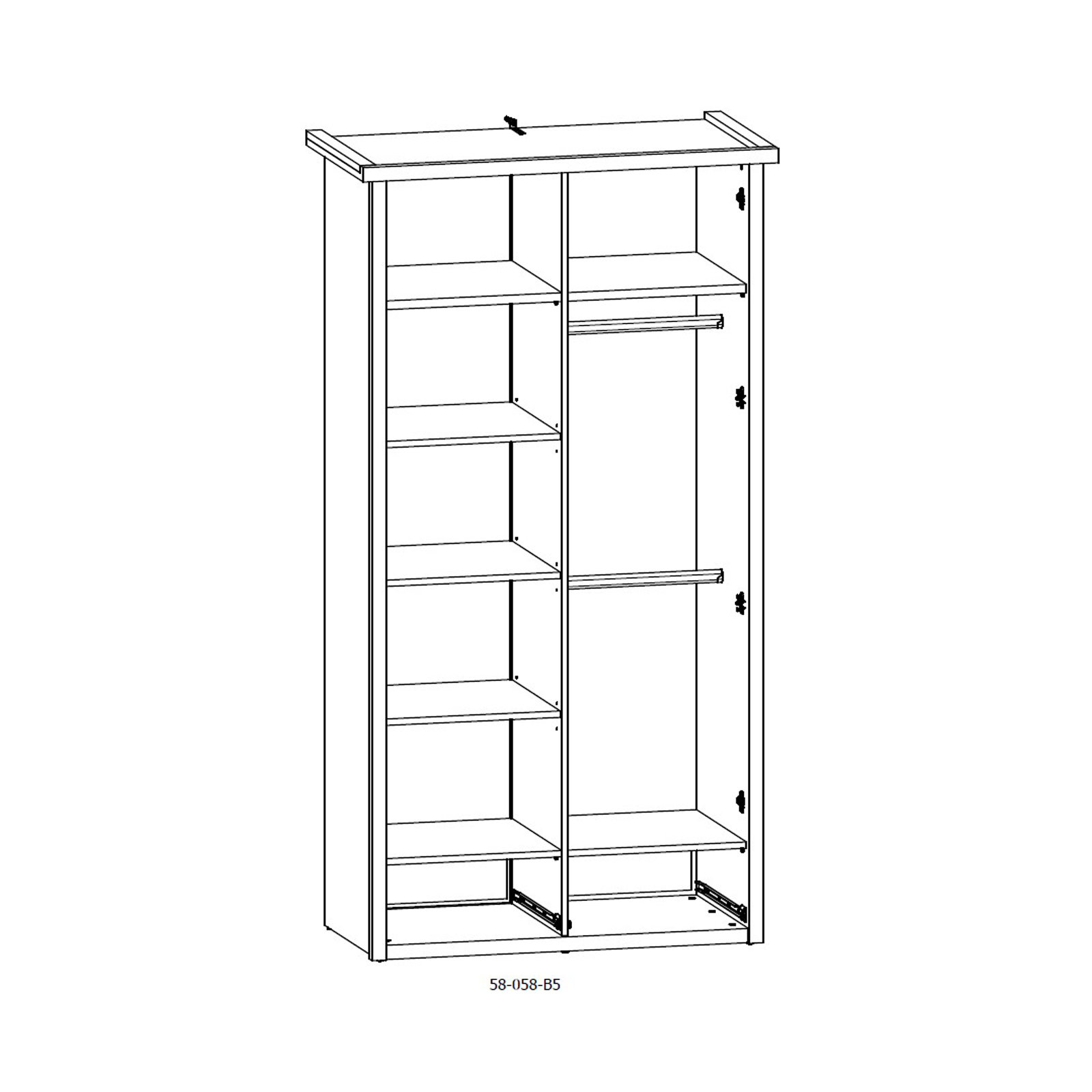 Kleiderschrank LUCA - Pinie weiß - Trüffel - 106 cm