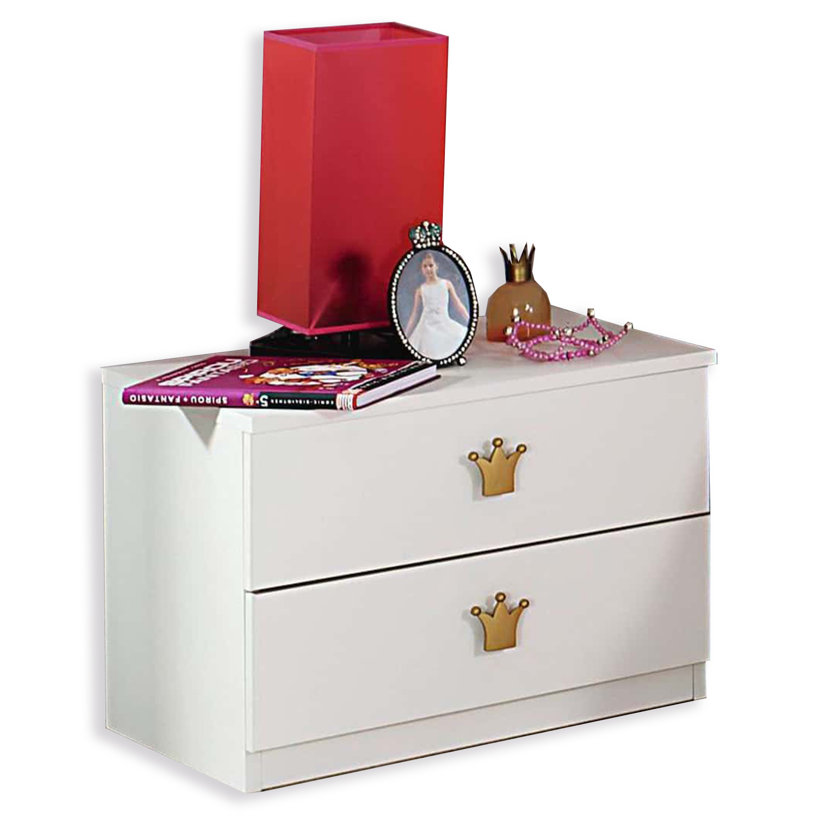 Nachttisch - weiß - Prinzessin - 50 cm breit