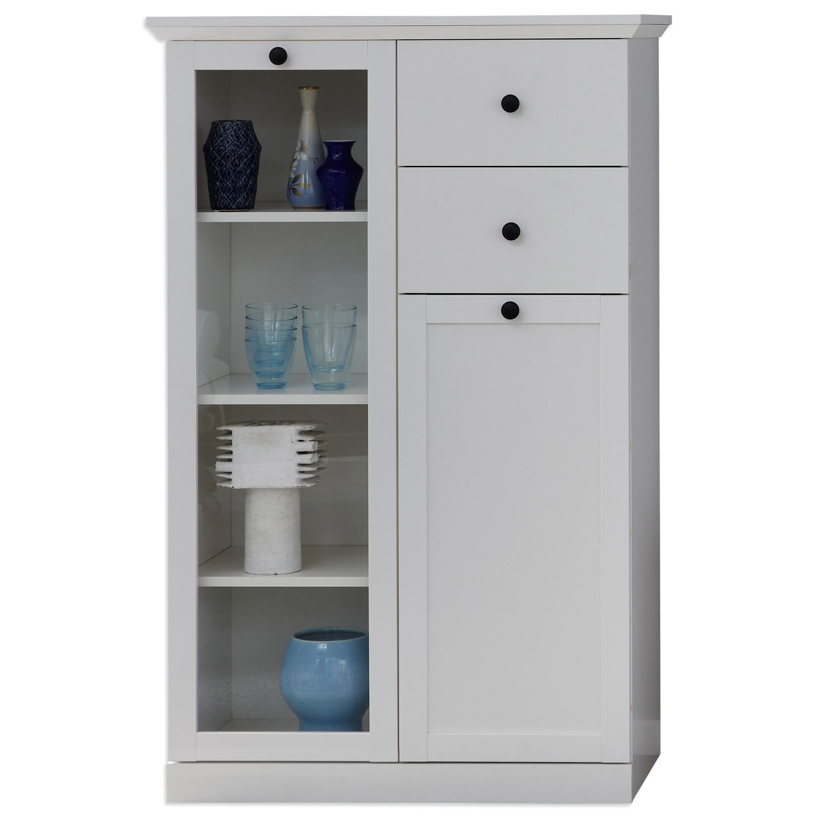Vitrine - weiß - 81 cm