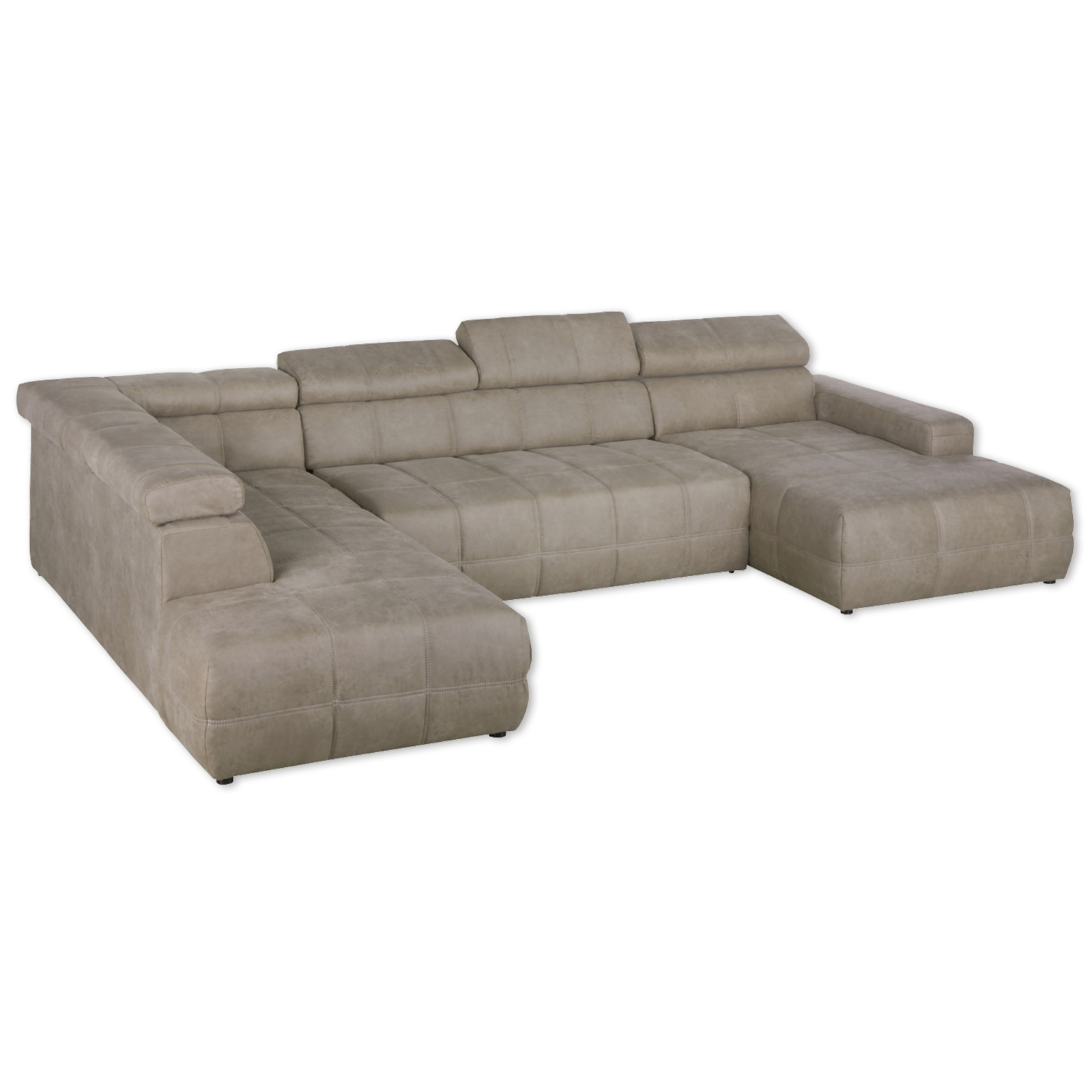 Wohnlandschaft - dunkelbeige - Rückenfunktion - Ottomane links | Online
