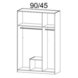 Drehtürenschrank - Sonoma Eiche - Spiegel - 136 cm