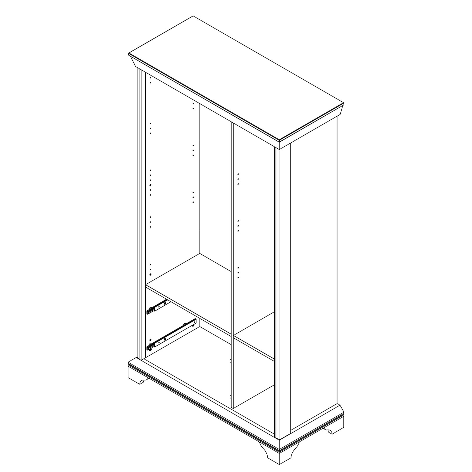 Vitrine - Pinie weiß - 113 cm breit