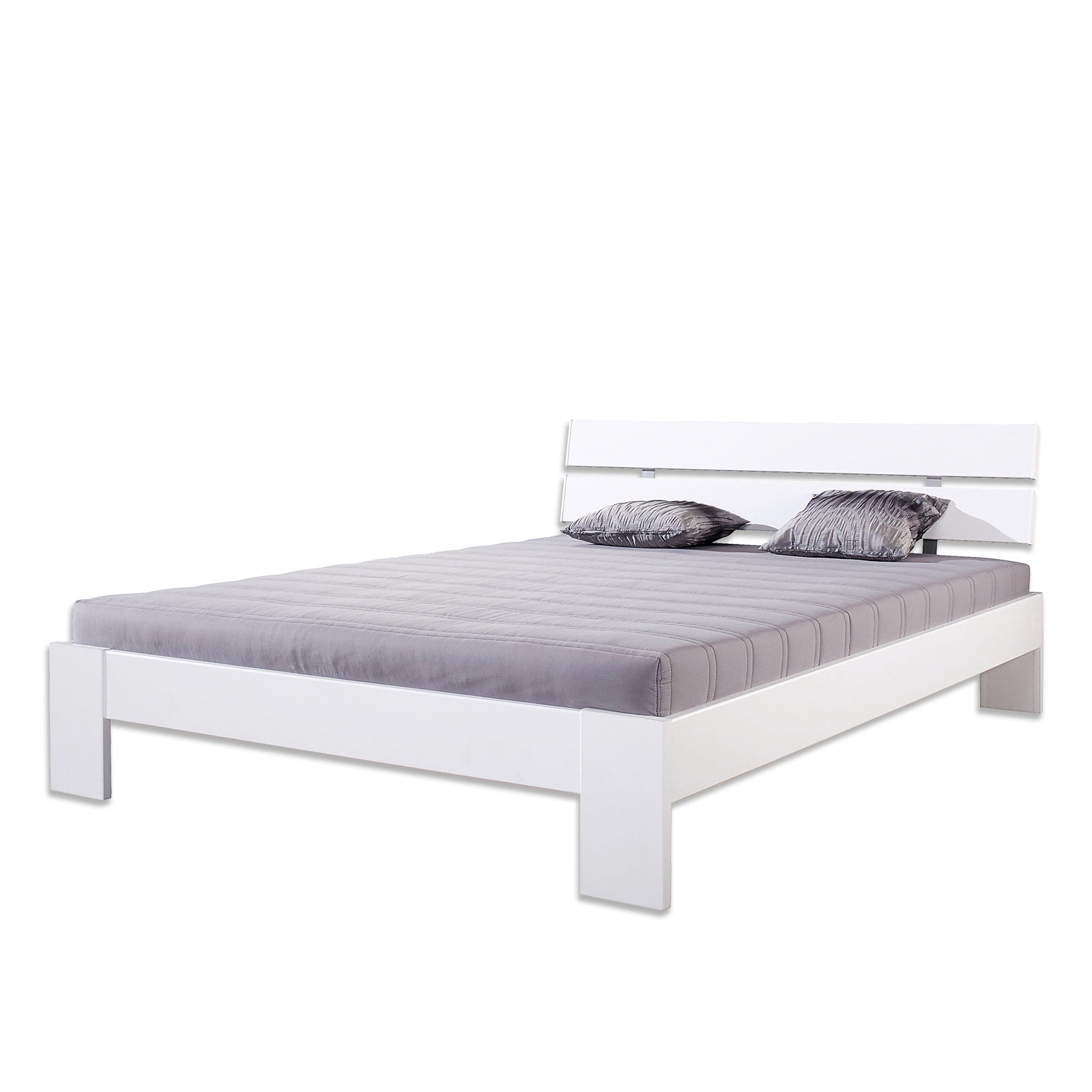 Futonbett - weiß-grau - 140x200 cm - H2
