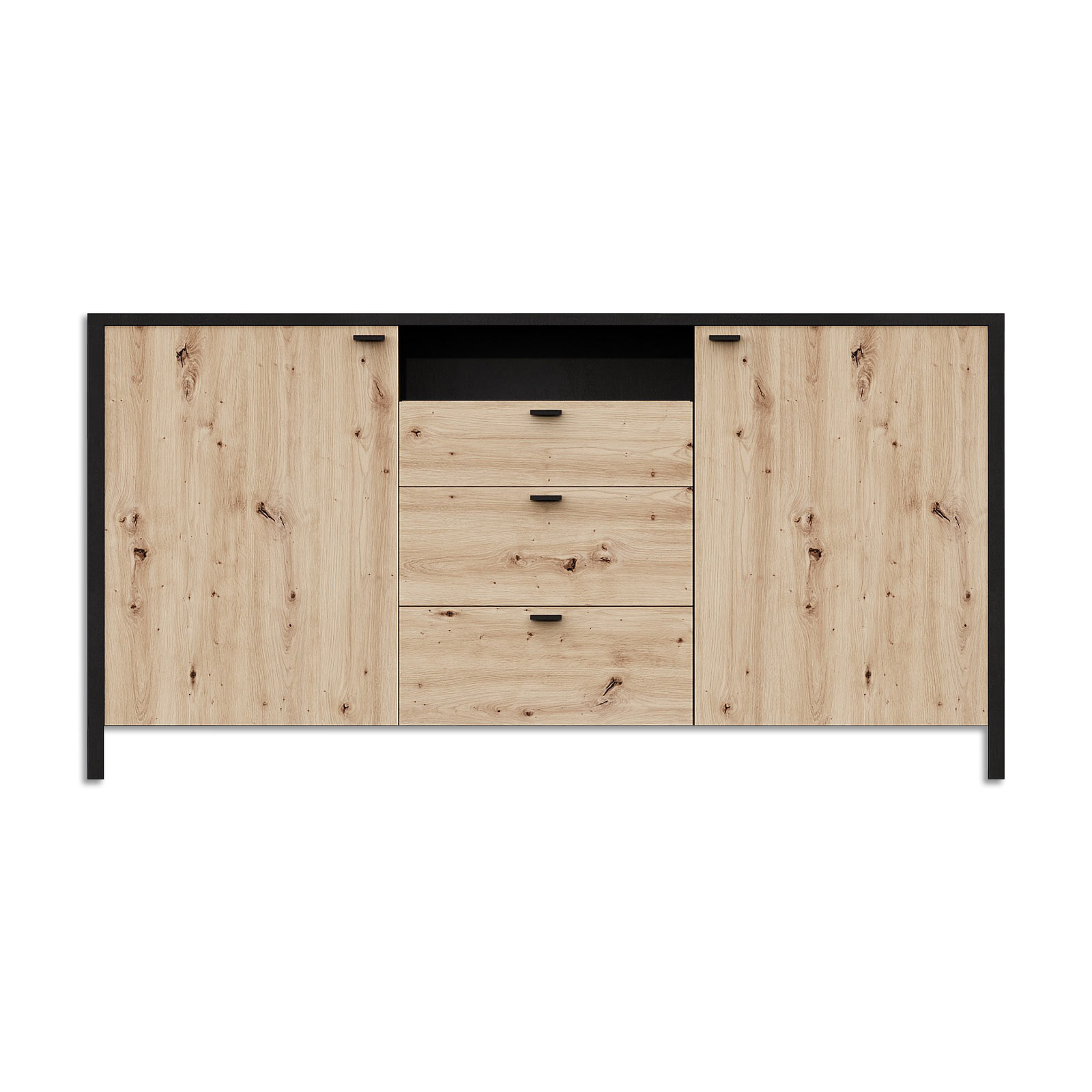 Sideboard - Artisan Eiche - Stahloptik - 164 cm
