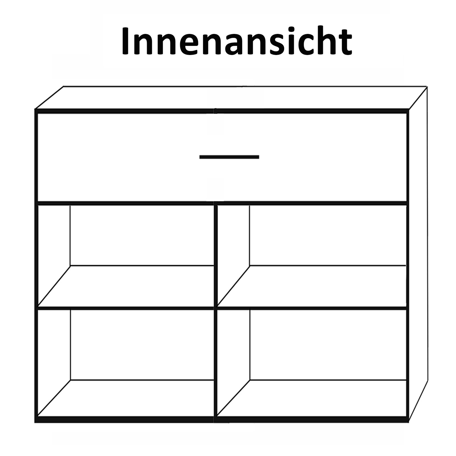 Kommode - Pinie weiß - 123 cm breit
