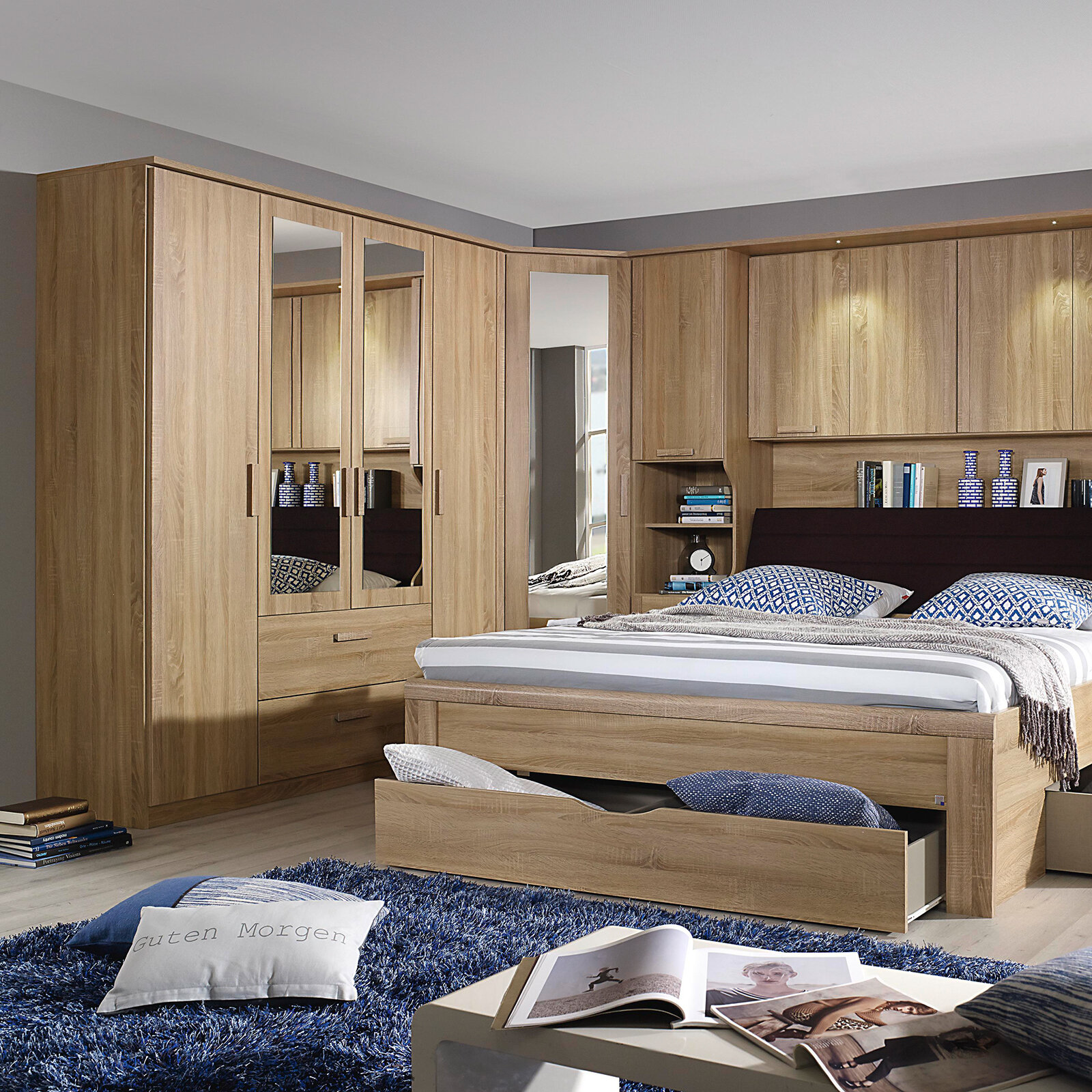 Kombi-Drehtürenschrank - Sonoma Eiche - 4-türig - 181 cm breit