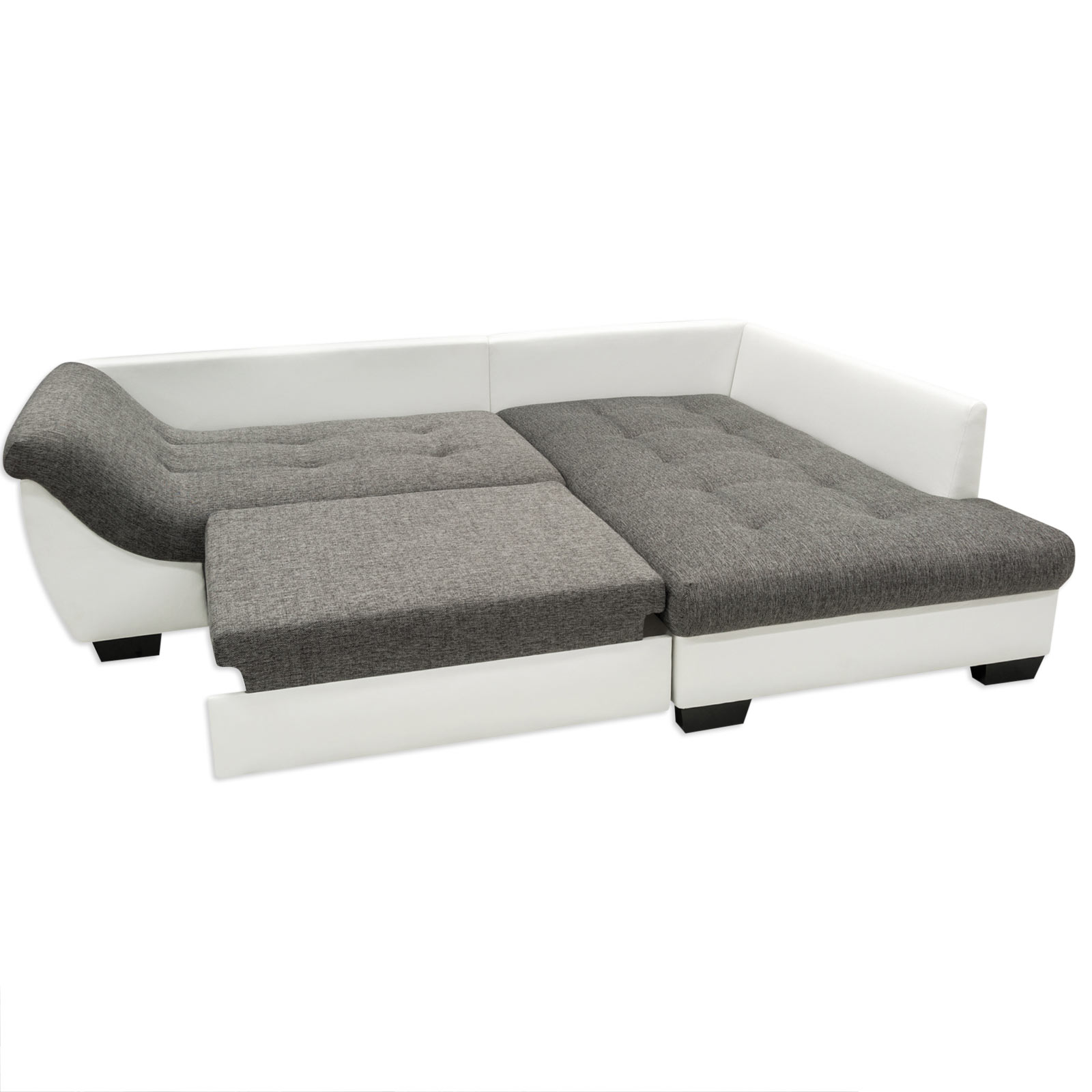 Ella@HOME Ecksofa - weiß-anthrazit - Liegefunktion - Armlehne links