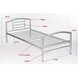 Metallbett - silber - 90x200 cm