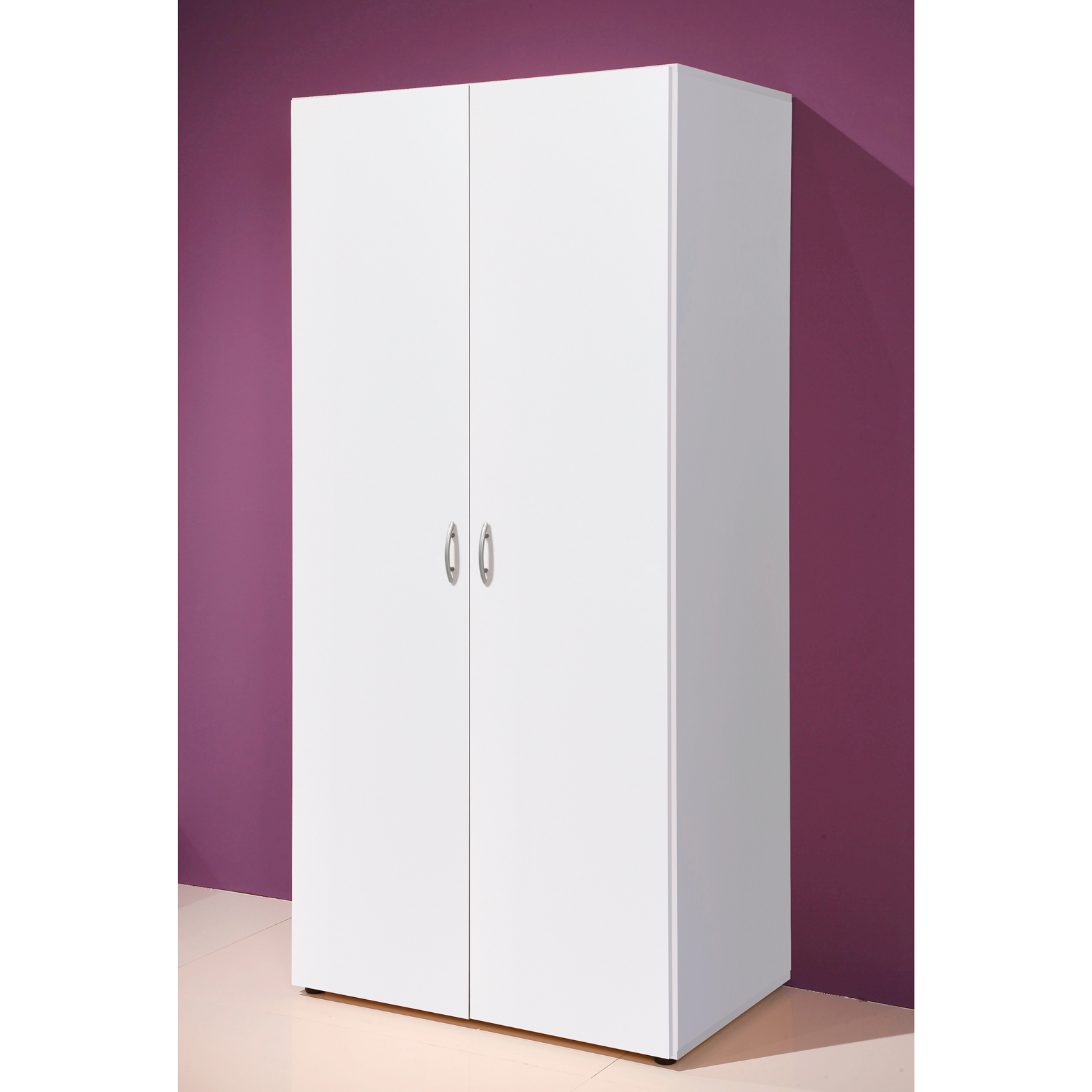Drehtürenschrank - weiß - 80 cm breit