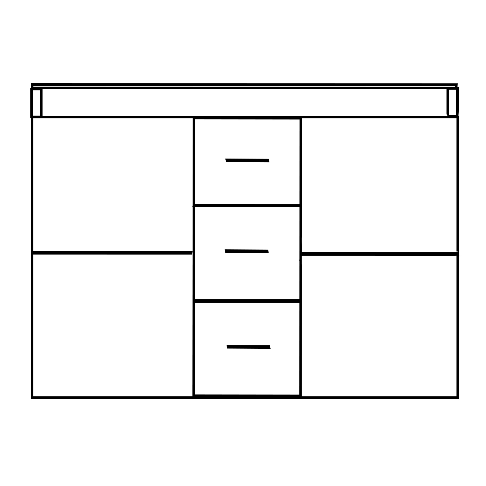Sideboard LIFT - weiß-schwarz - 178 cm