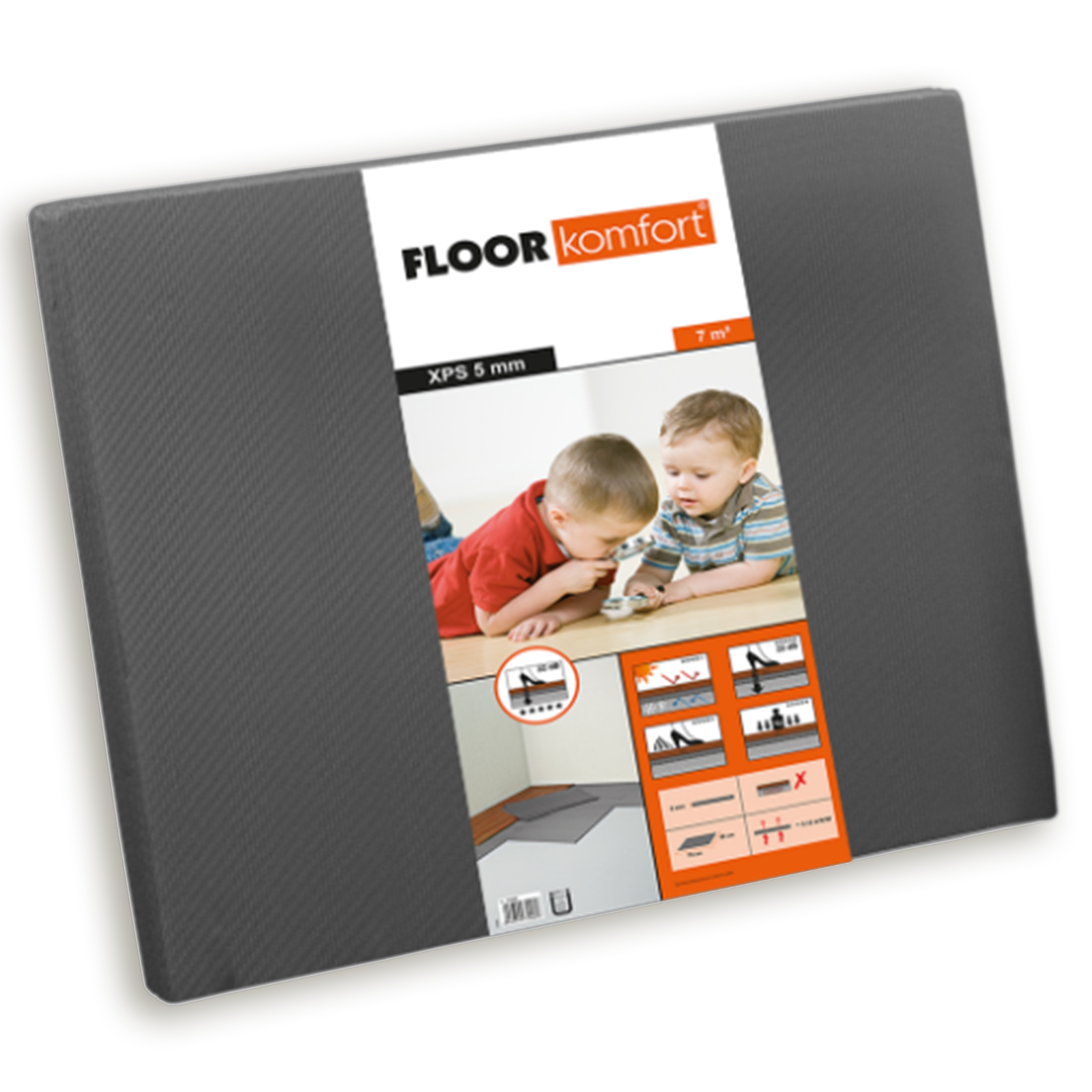 Laminatunterlage FLOORkomfort® - XPS - anthrazit - für 7 m²