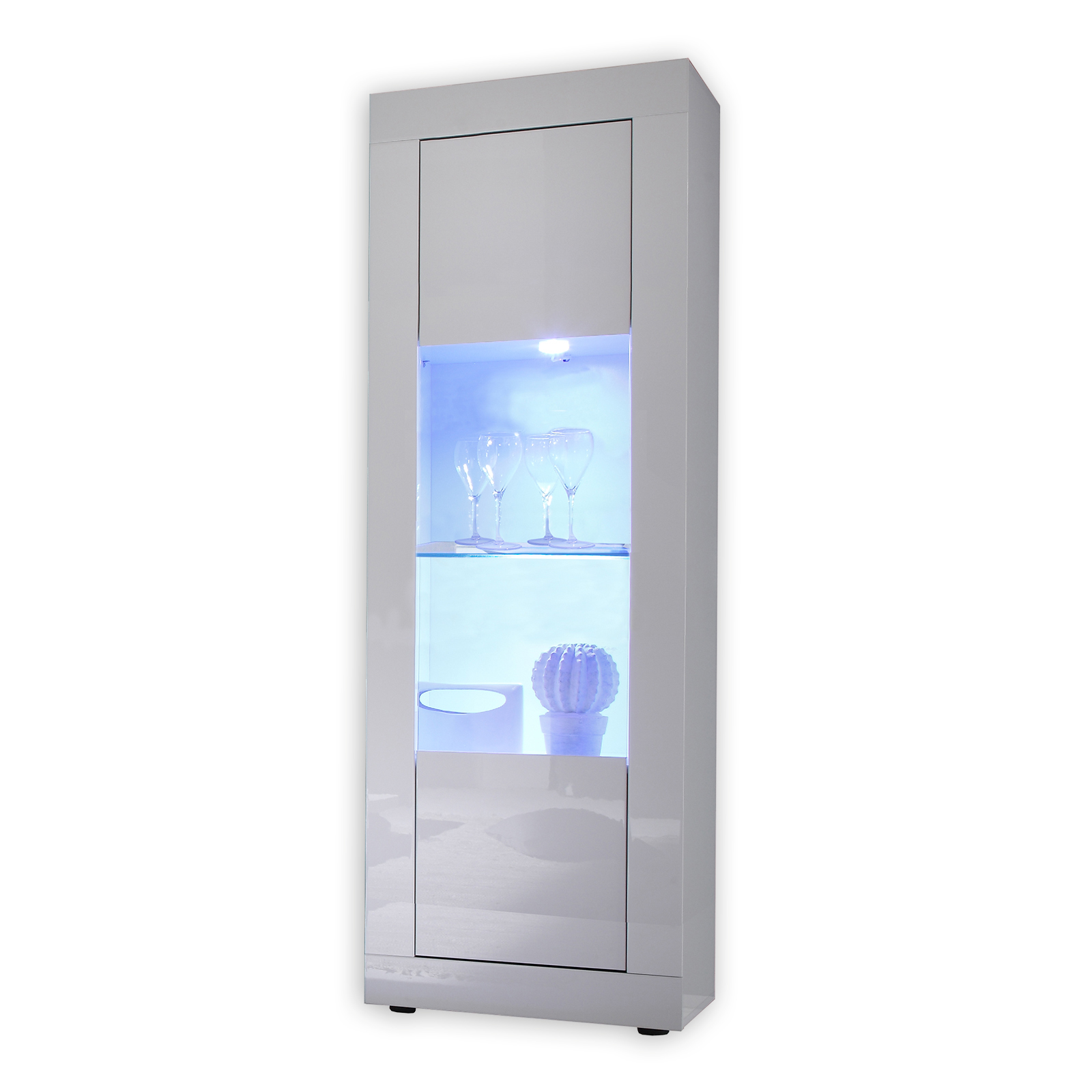 Vitrine - weiß Hochglanz - 61 cm breit