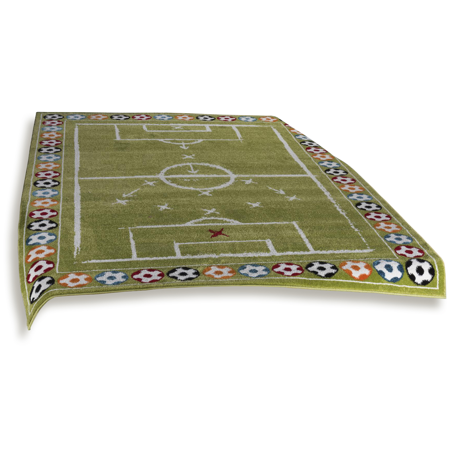Kinderteppich - Fußball - grün - 160x230 cm