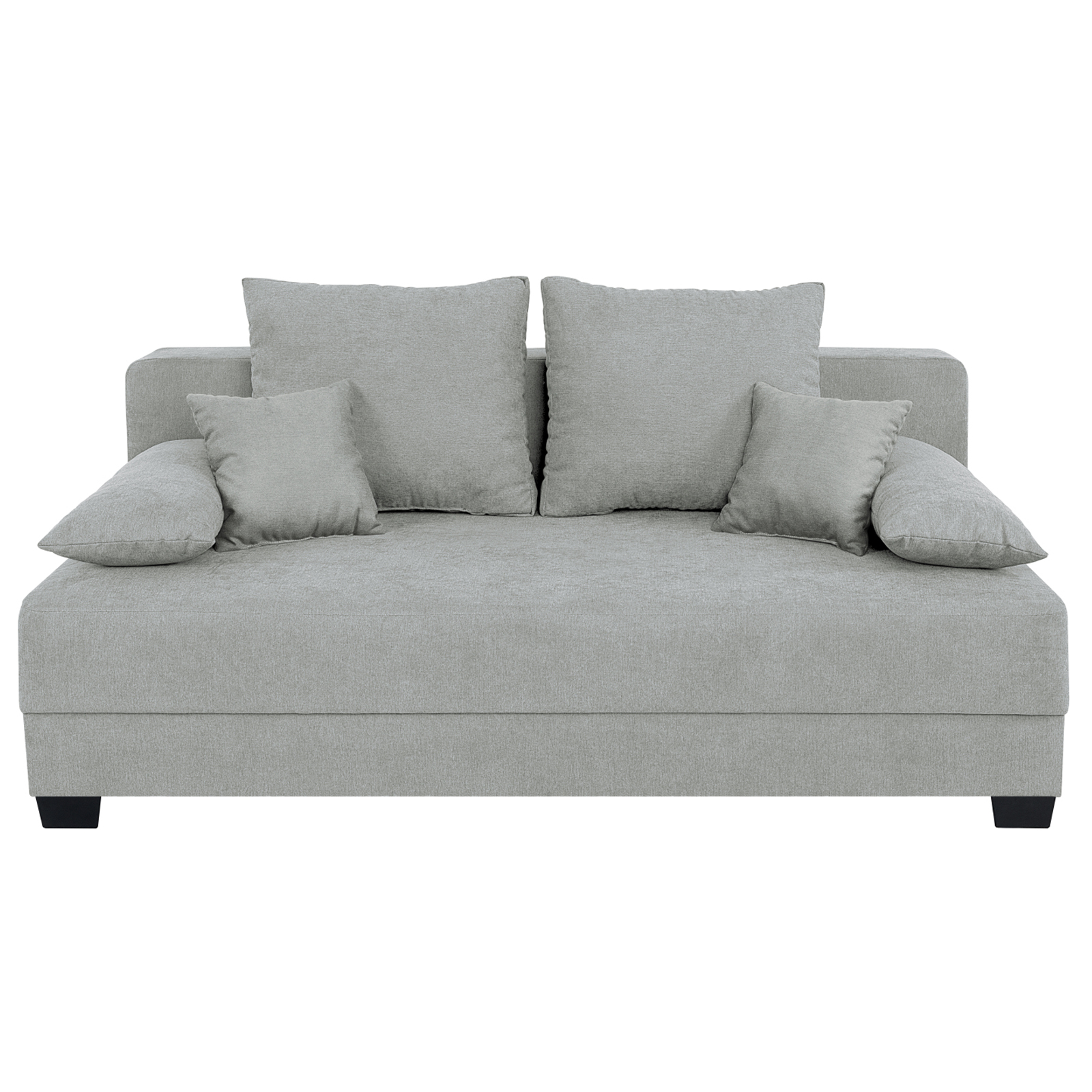 Boxspringsofa - silber - Dauerschläfer mit Staukasten