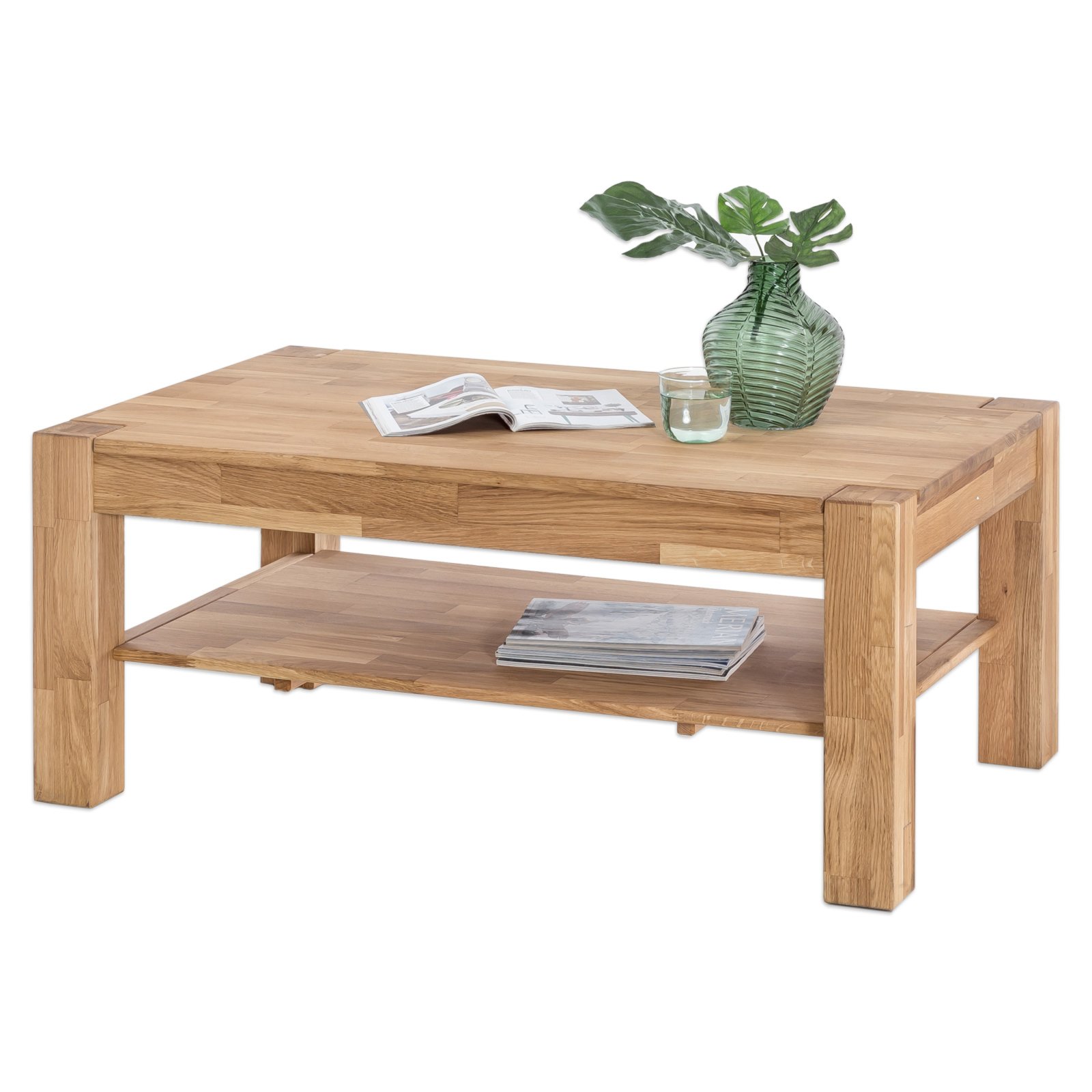 couchtisch - wildeiche - massiv - 105 cm breit