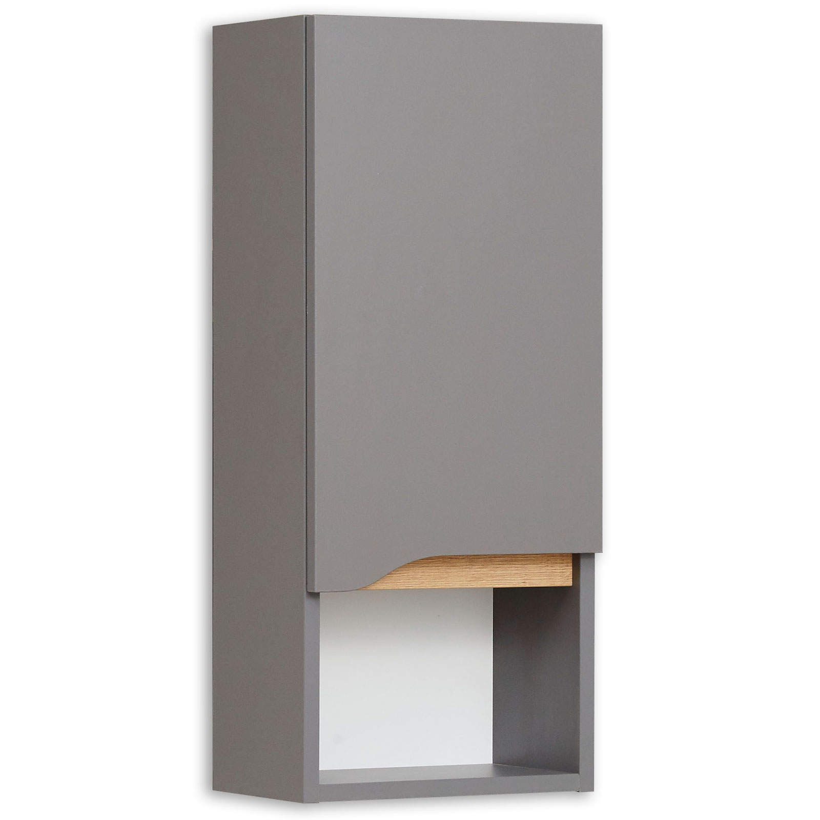 Wandschrank - quarzgrau-Eiche - 30 cm