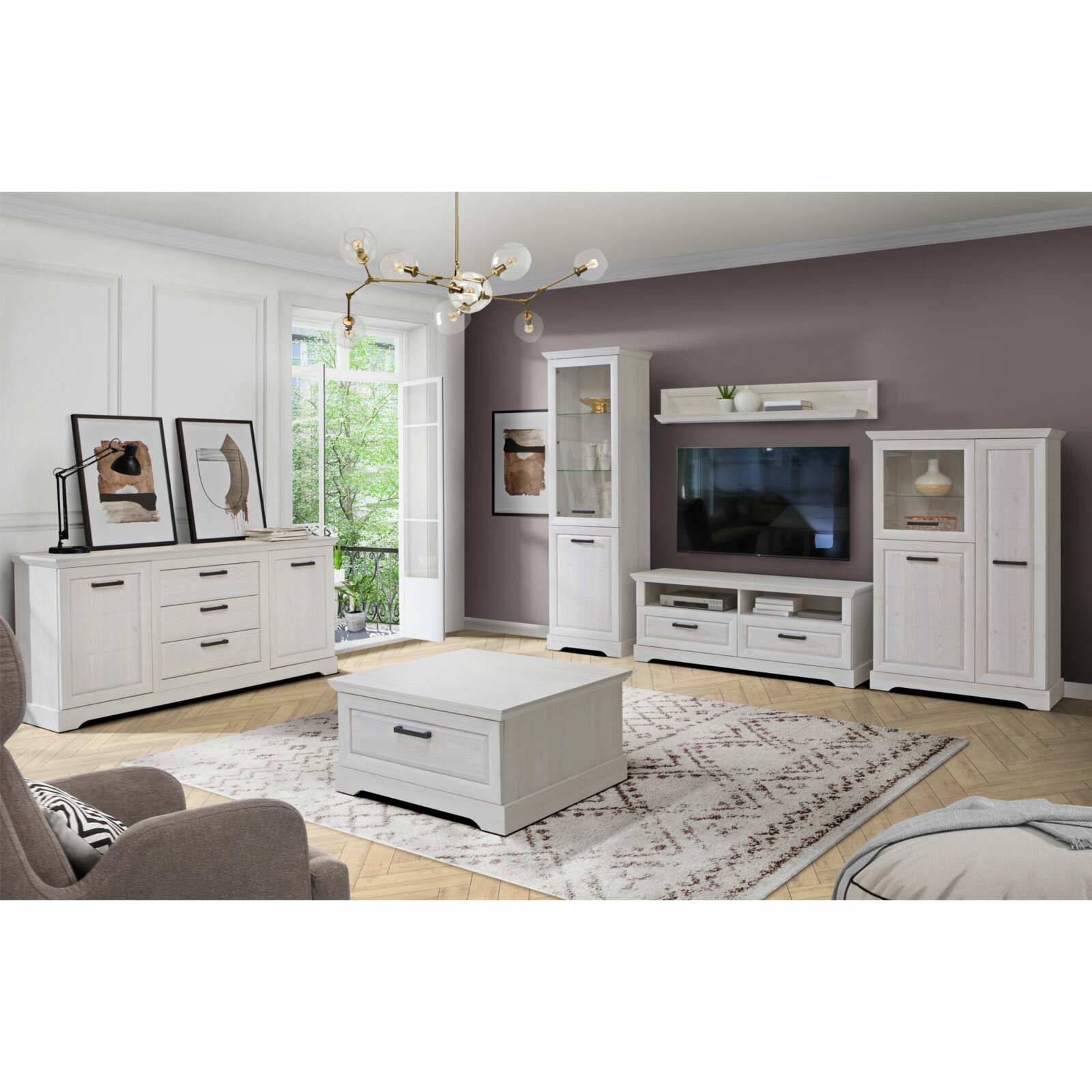 highboardvitrine - sibiu lärche - 3 türen - 147 cm hoch | online