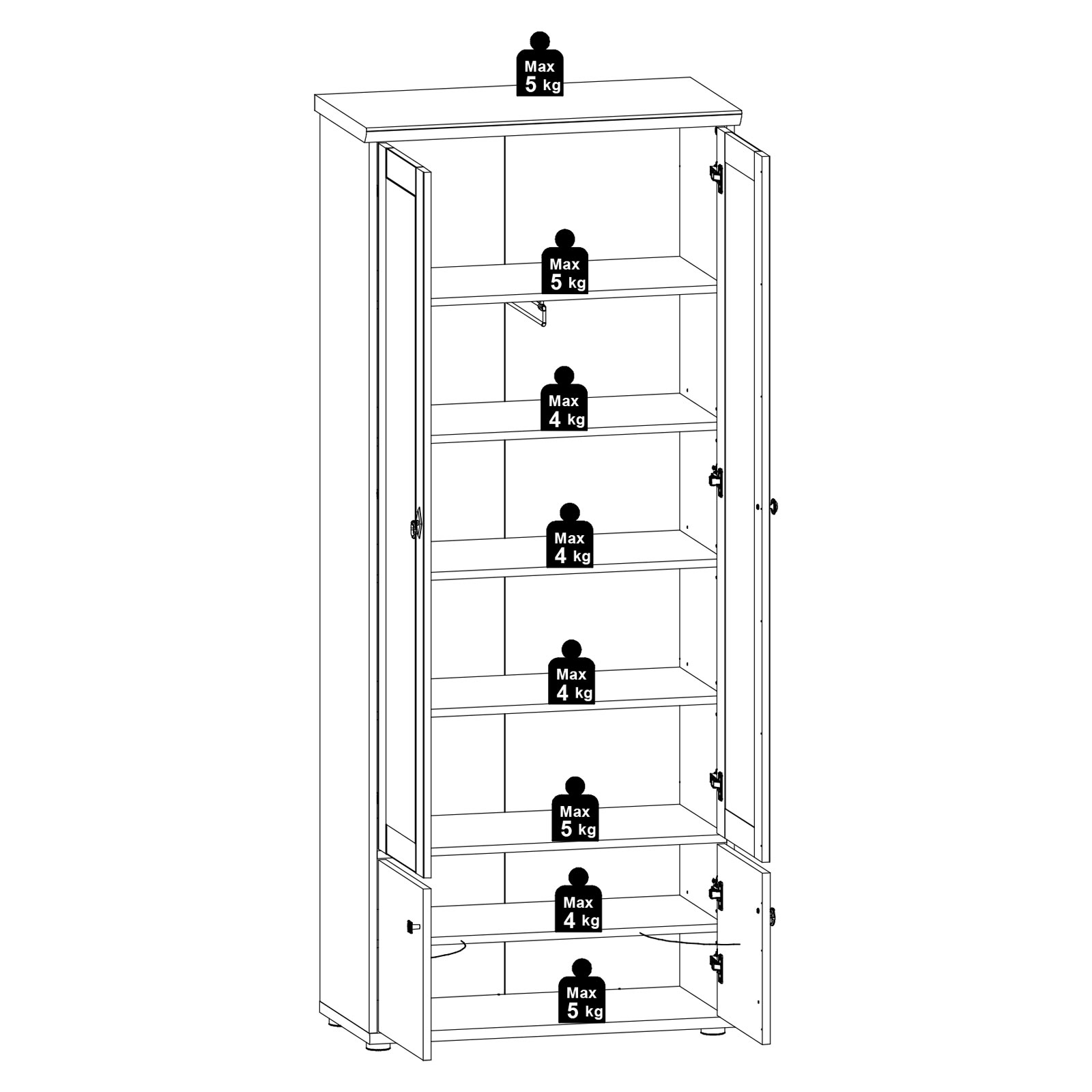 Garderobenschrank - Driftwood - 78 cm breit