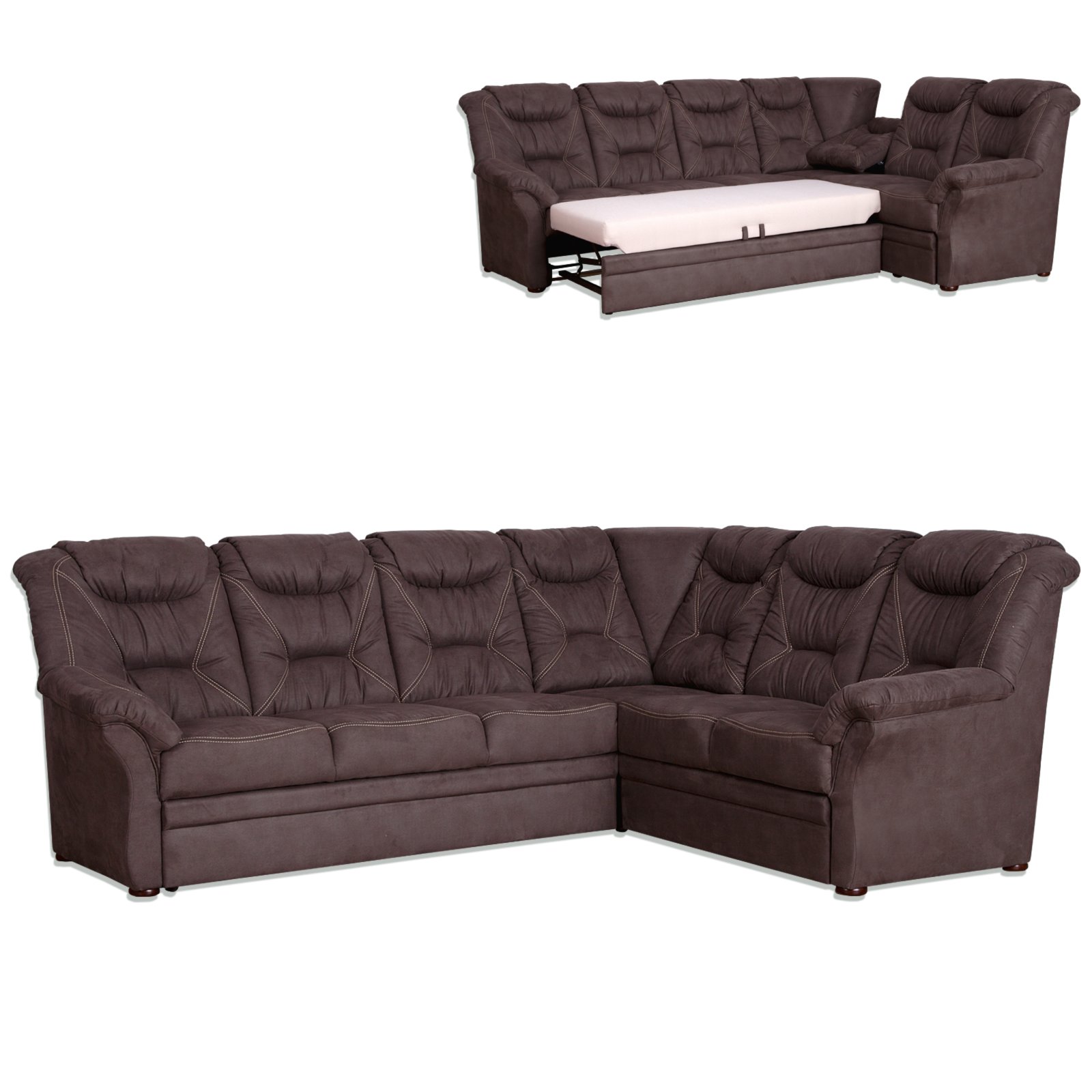 Ecksofa braun Microfaser Liegefunktion Ecksofas LForm Sofas