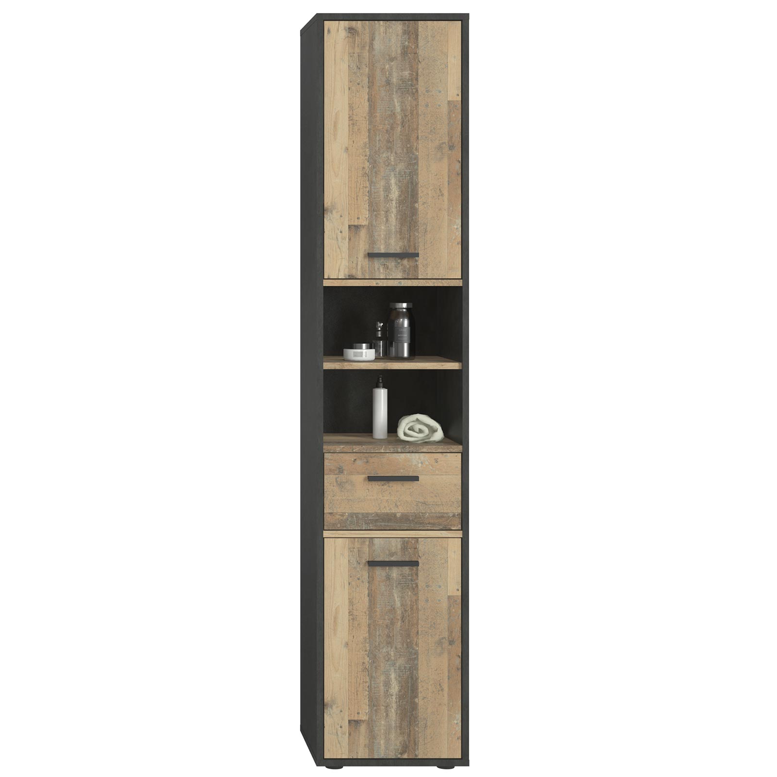 Hochschrank - Matera dunkel - Old Style hell