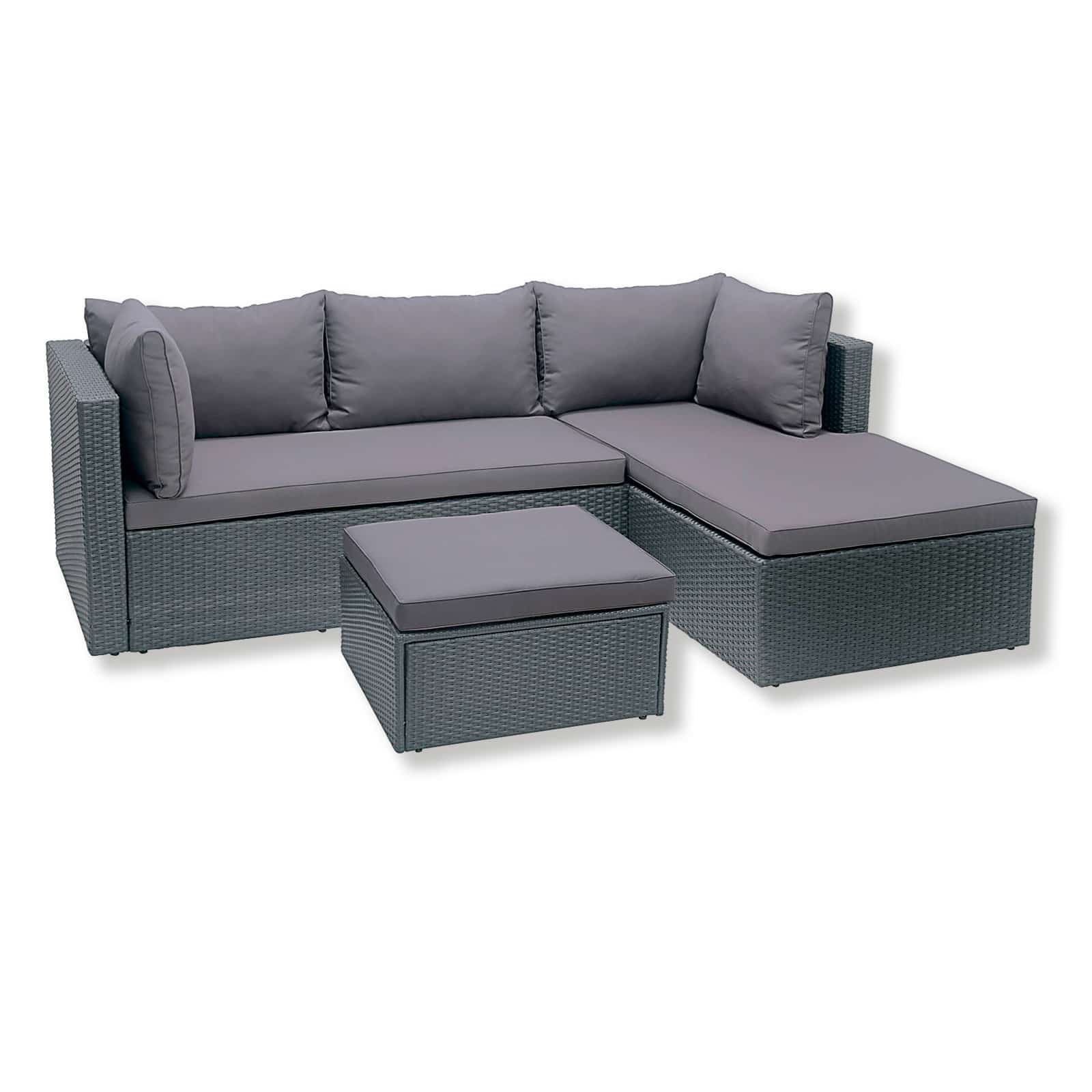 Gardiola Lounge Sitzgruppe - grau - inklusive Kissen