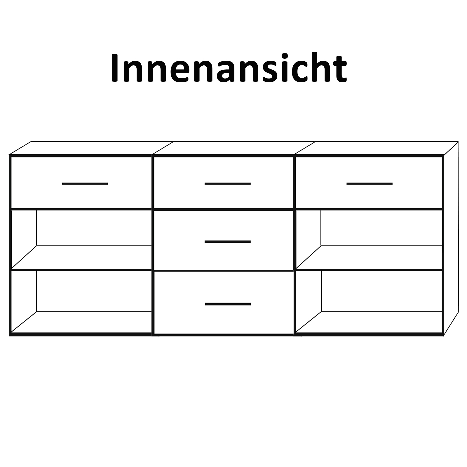 Ella@HOME Sideboard - Pinie weiß - Wenge - 186 cm breit