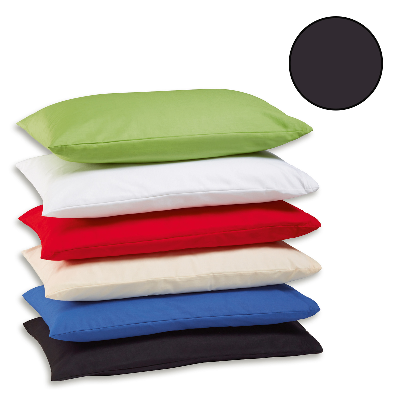 2er-Pack Kissenbezug - schwarz - 40x40 cm