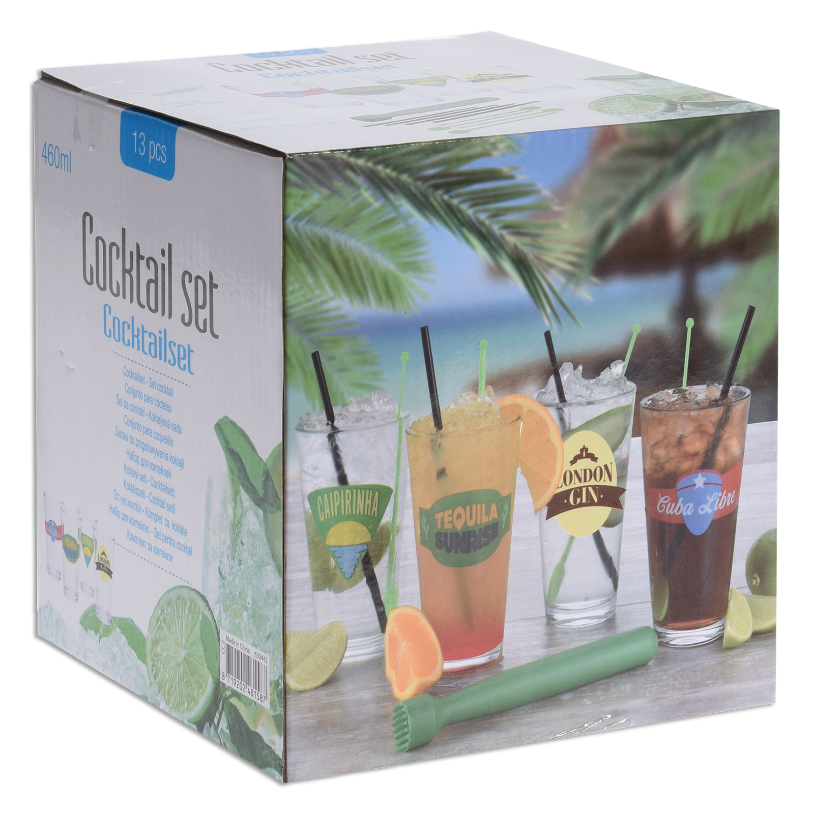 13-teiliges Cocktail-Set - 4 Gläser