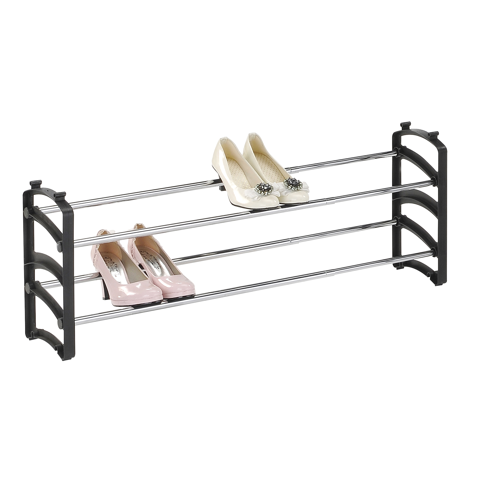 Schuhregal - schwarz - stapelbar