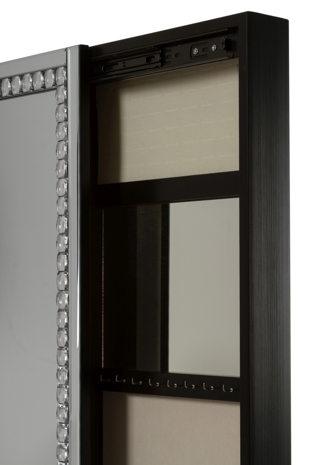 Schmuckschrank MARS - silber verspiegelt - aufschiebbar - 120 cm