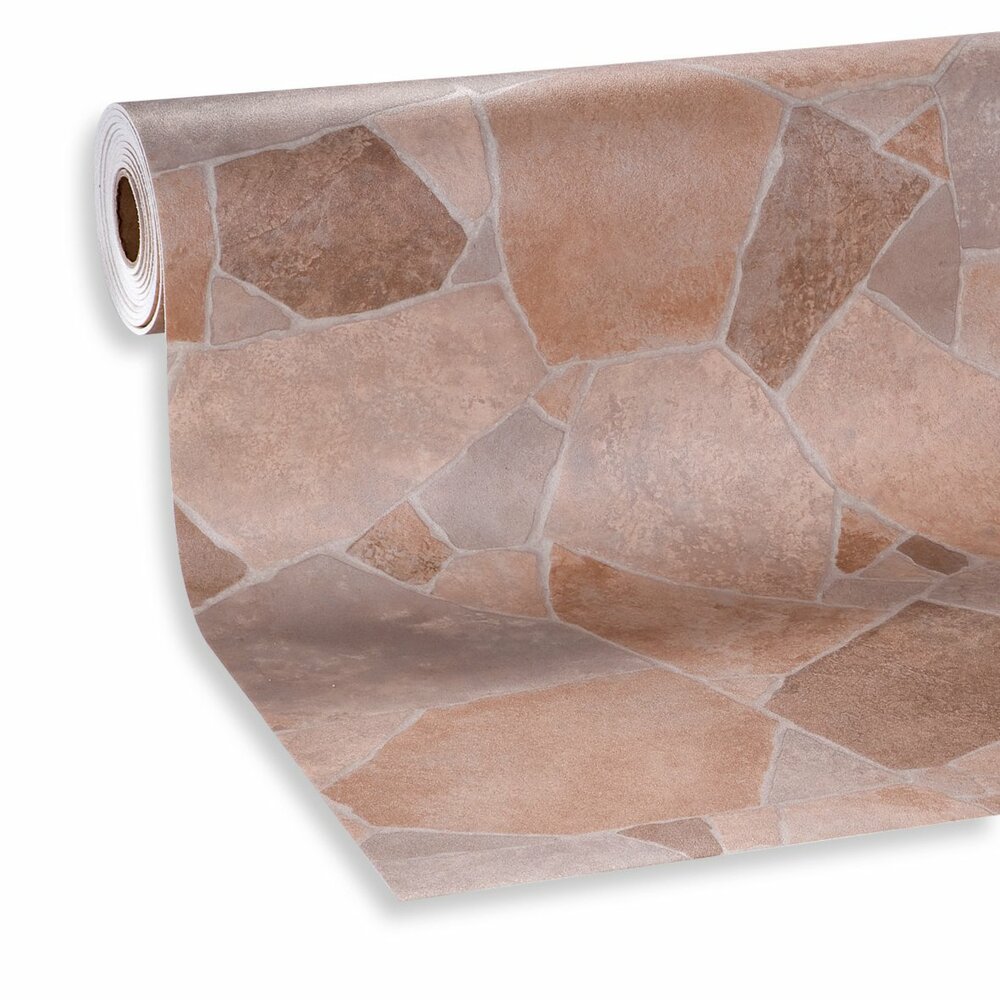 PVC Fliese Bruchstein ATLAS beige 4 Meter PVC Boden Bodenbeläge