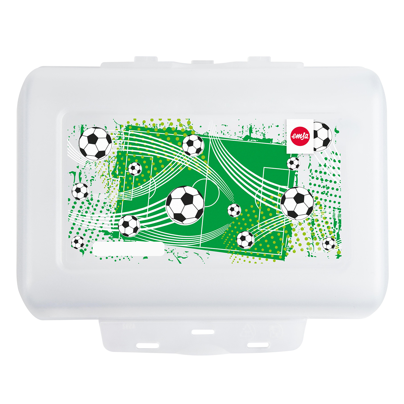 Lunchbox - Fußball - transparent-schwarz - mit Trennwand