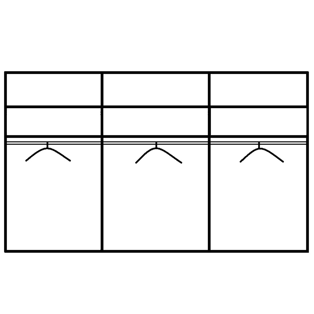 Schwebetürenschrank - grau-basalt - 271 cm