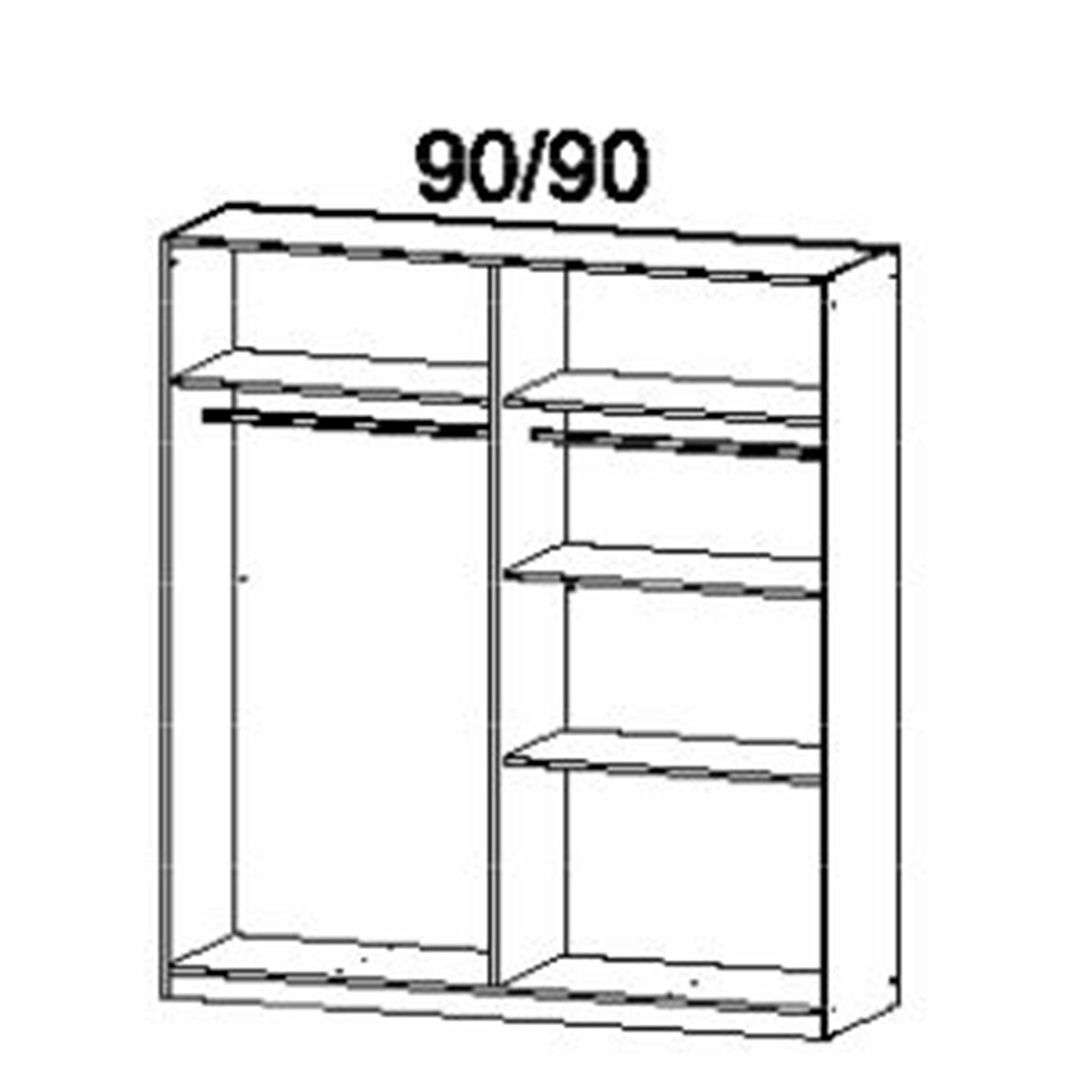 Drehtürenschrank - grau-weiß - 4 Türen
