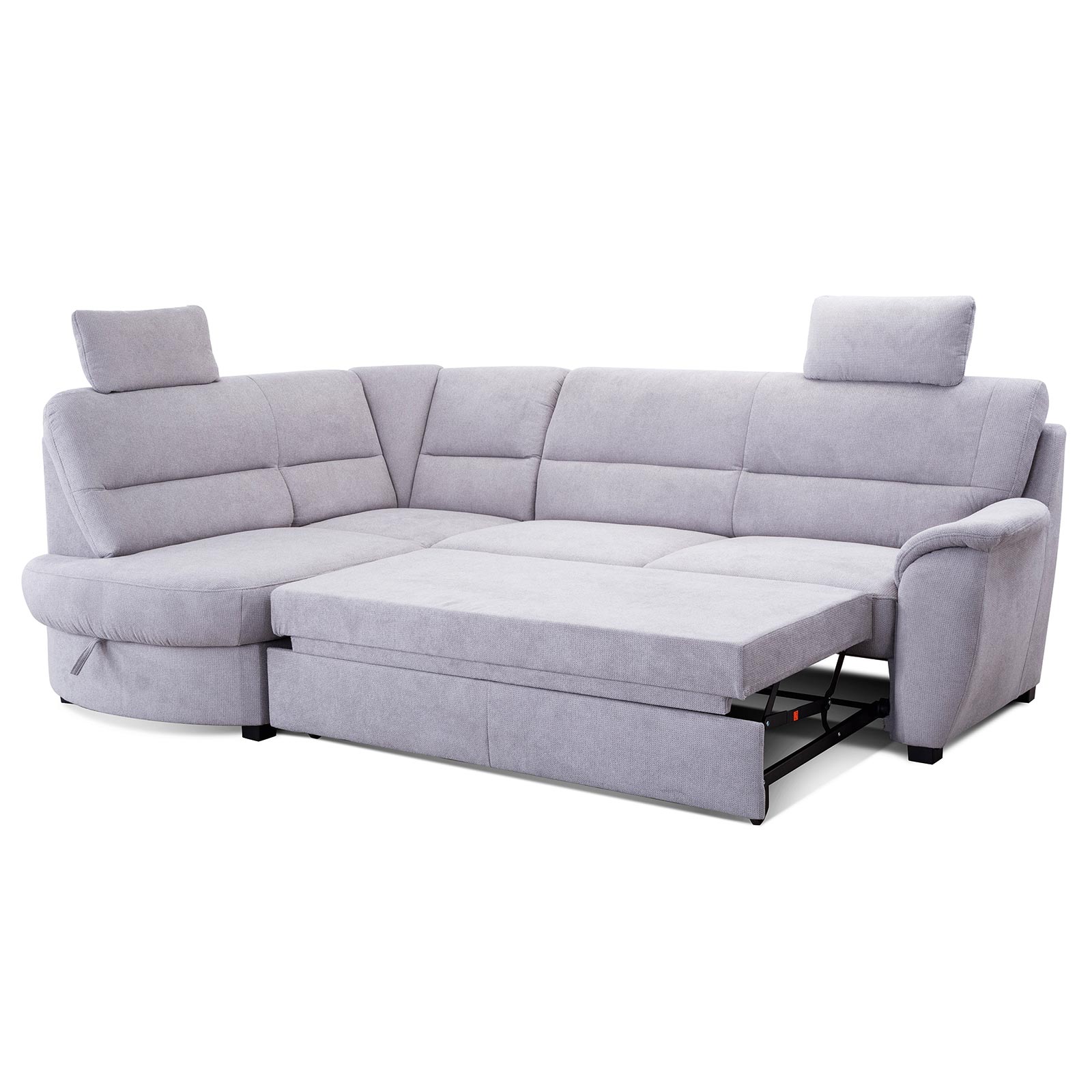 Ecksofa - silver - Flachgewebe - Liegefunktion