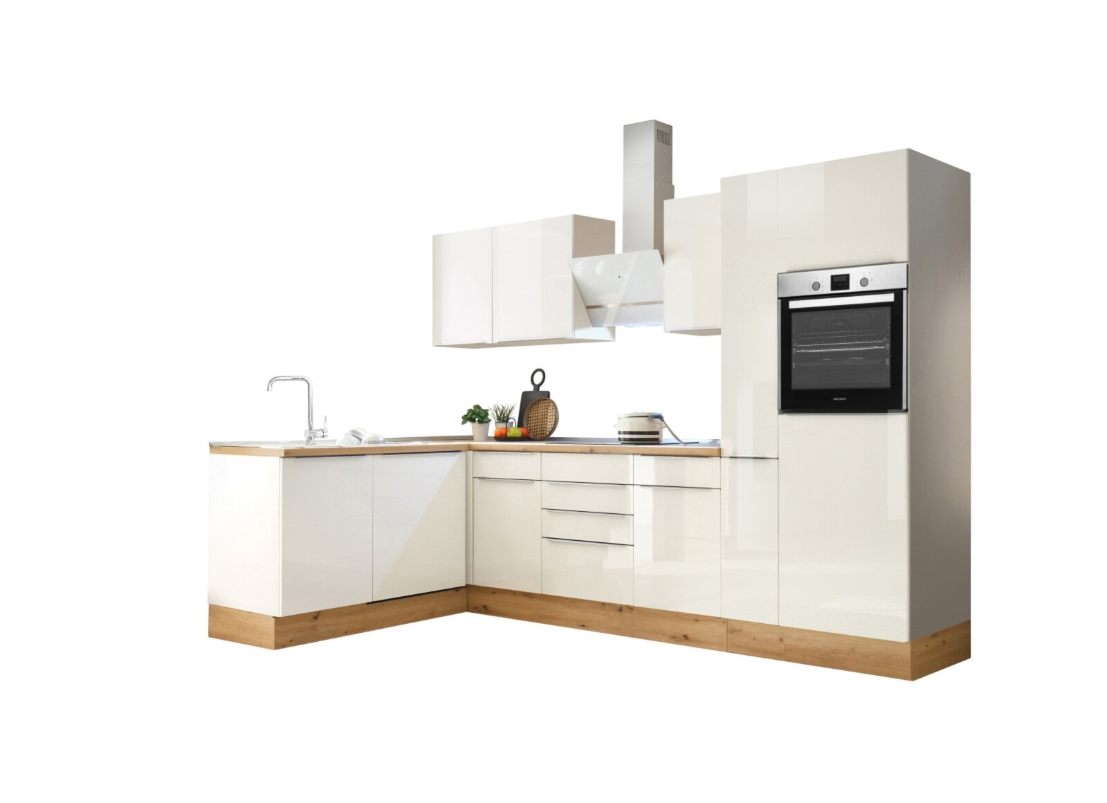 RESPEKTA Winkelküche - Artisan Eiche - weiß - mit E-Geräten - 310 cm |  Online bei ROLLER kaufen