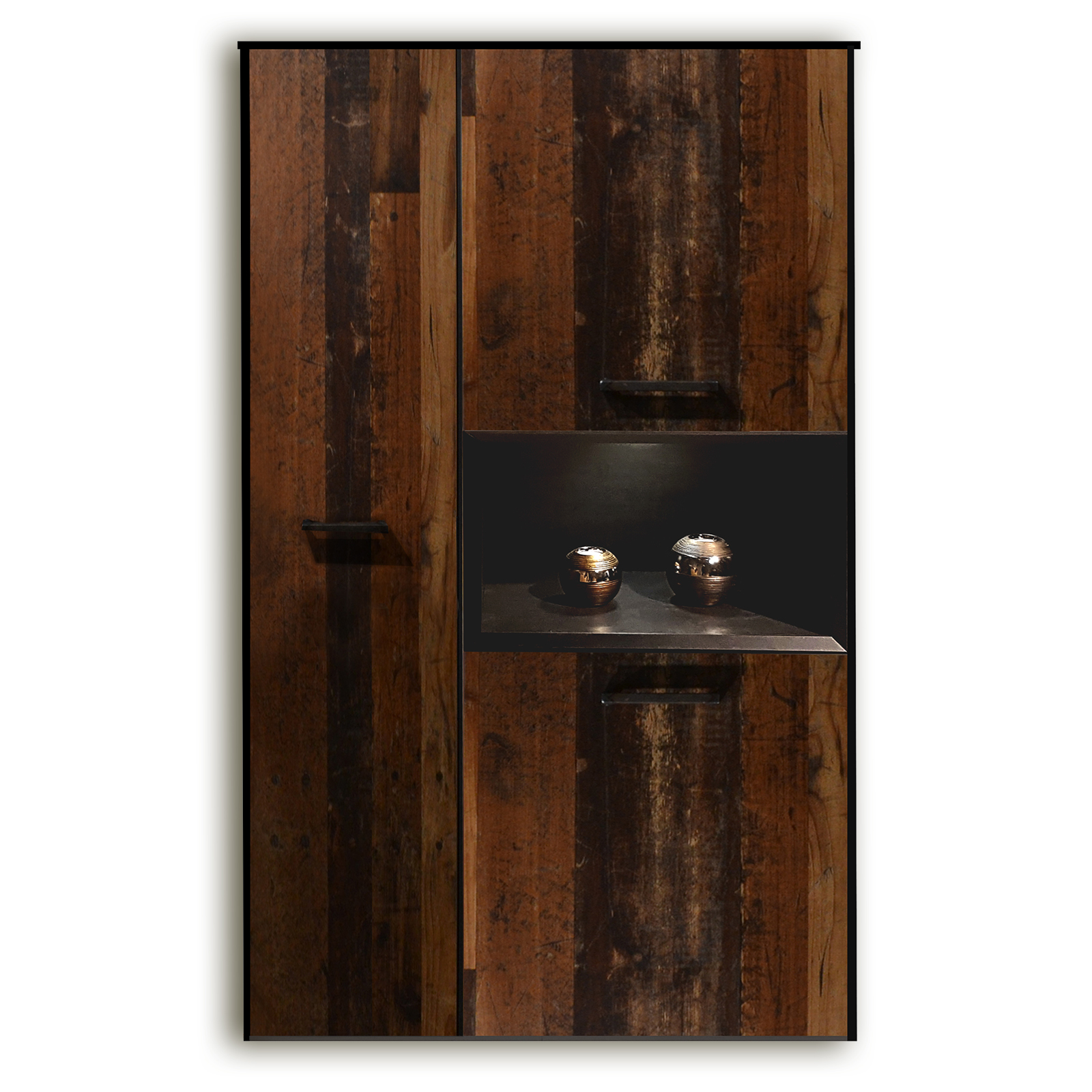 Highboard - Schwarzstahloptik - Texas Oak - 94 cm