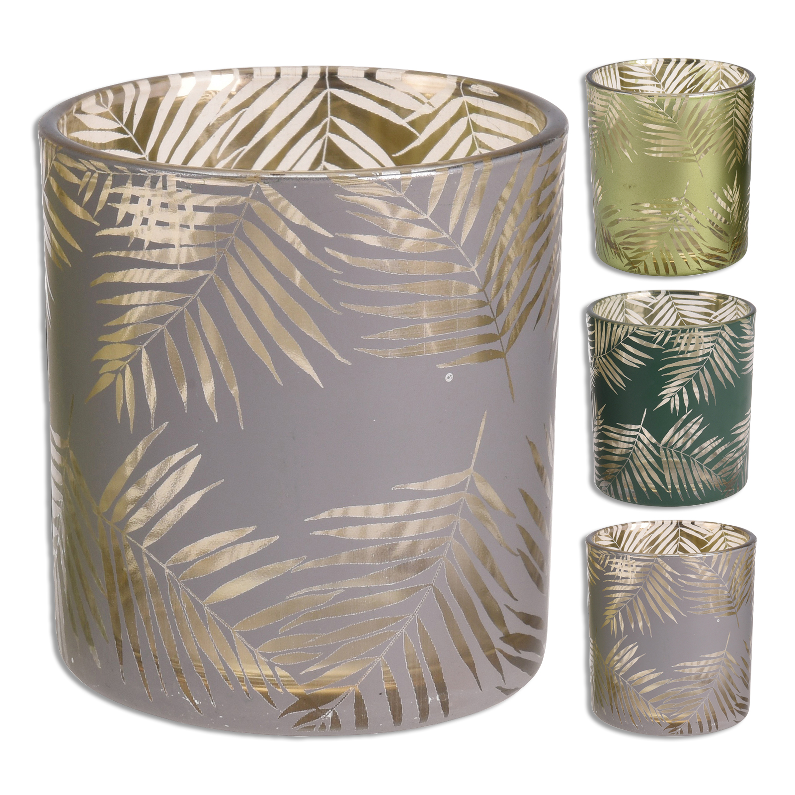 Windlicht - Blätterdesigns - Glas