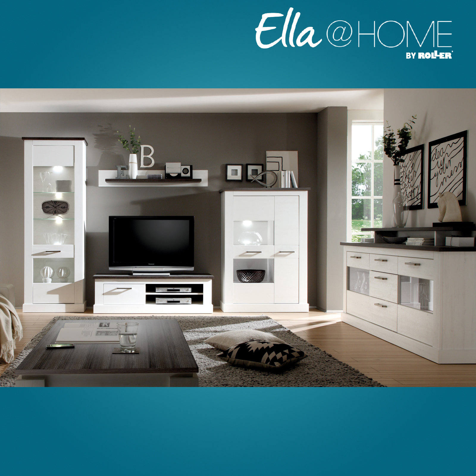 Ella@HOME Wandboard - Pinie weiß-Wenge - 140 cm breit