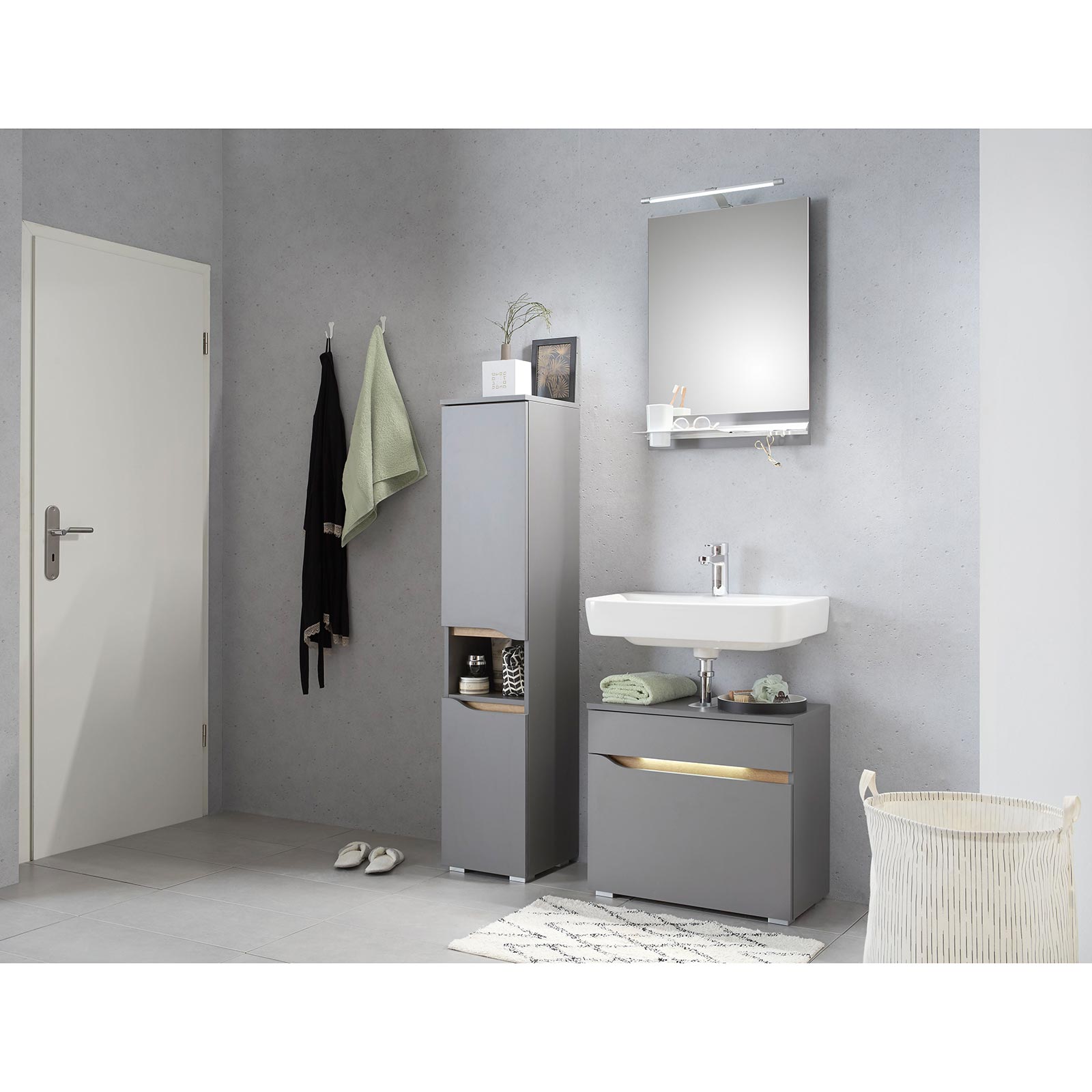 Spiegel - Quarzgrau matt - 50x70 cm