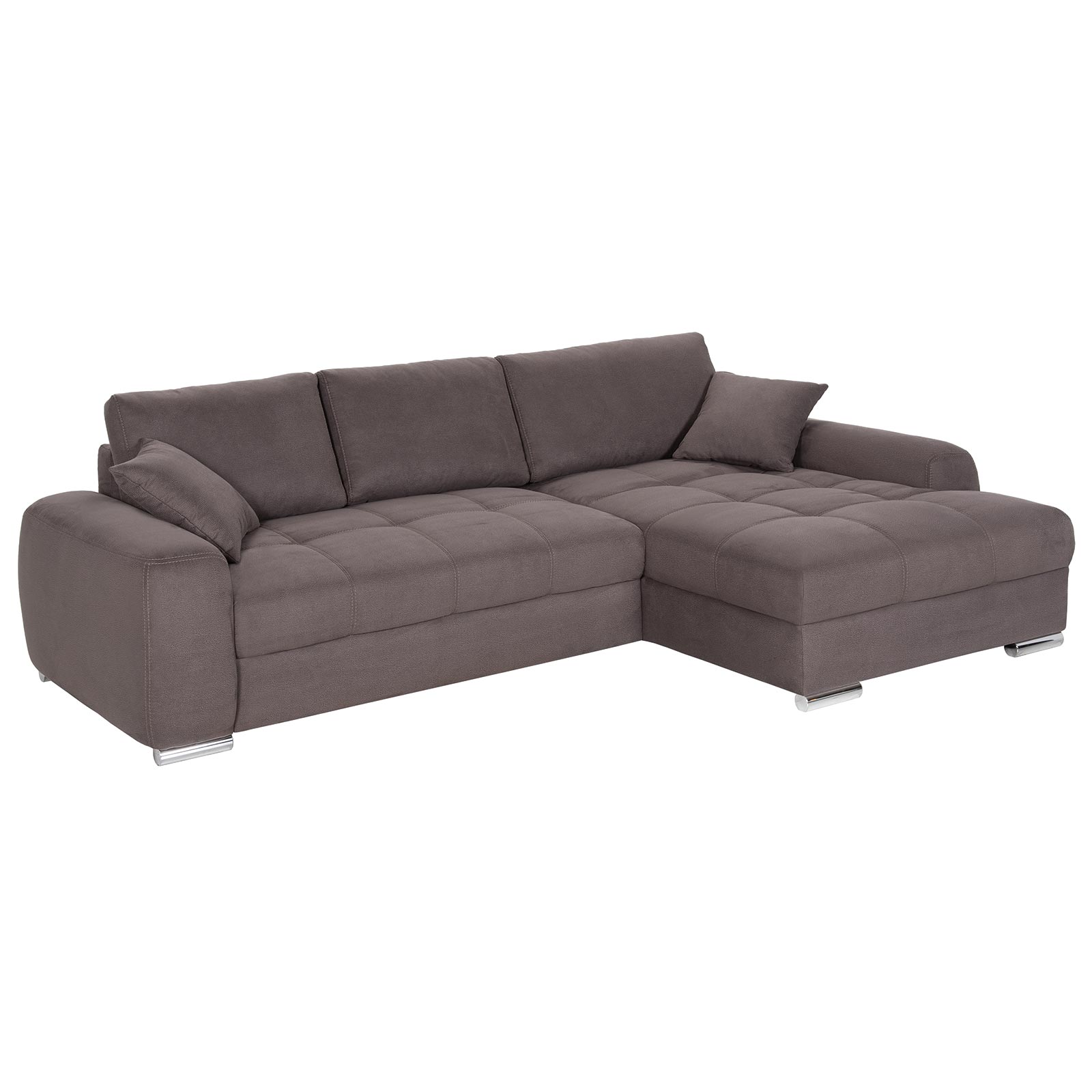 Ecksofa - grau-braun - Microfaser - Liegefunktion
