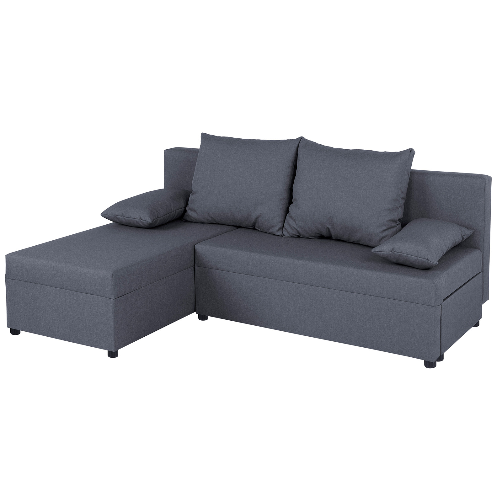 Ecksofa - grau - Webstoff - mit Liegefunktion