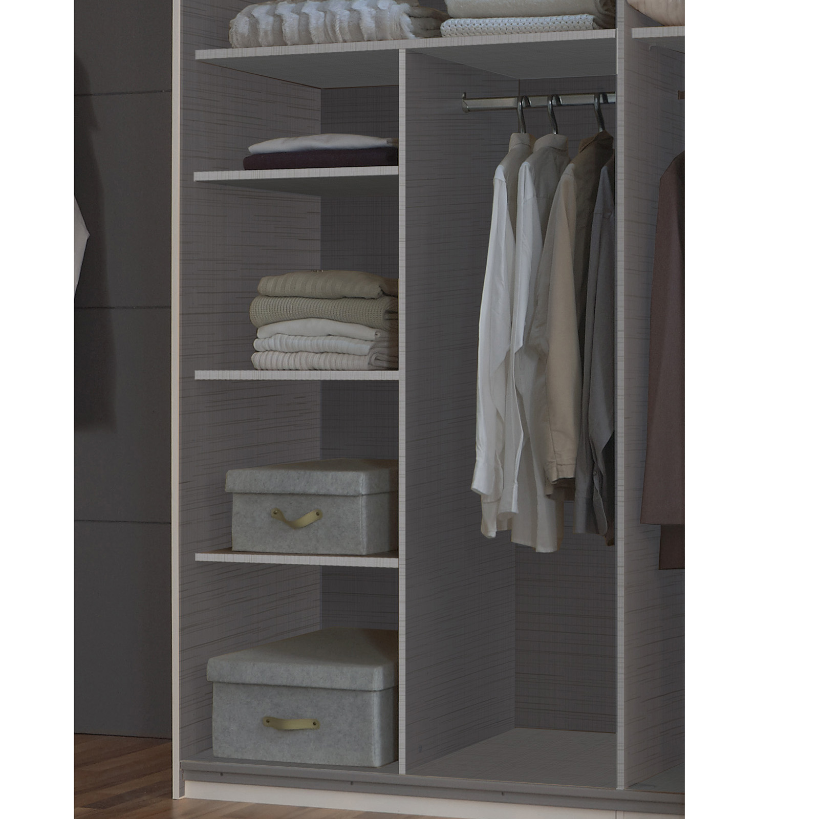 Wäscheeinteilung mit Kleiderstange - für 90 cm Fach | Online bei ROLLER