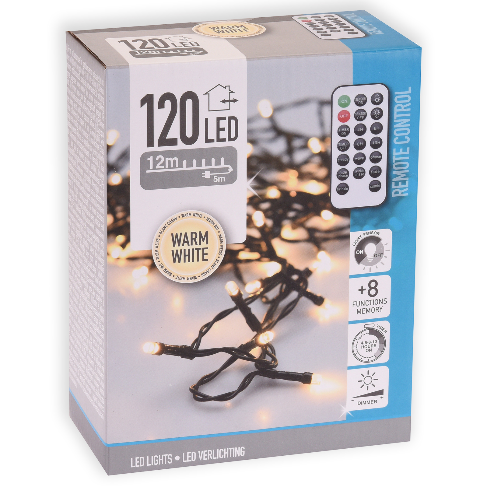 Sensor LED Lichterkette - 120 LED´s - 12 Meter