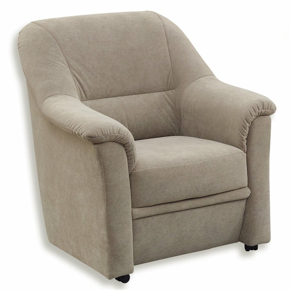 Sessel beige mit Rollen 84 cm breit Fernseh & Relaxsessel